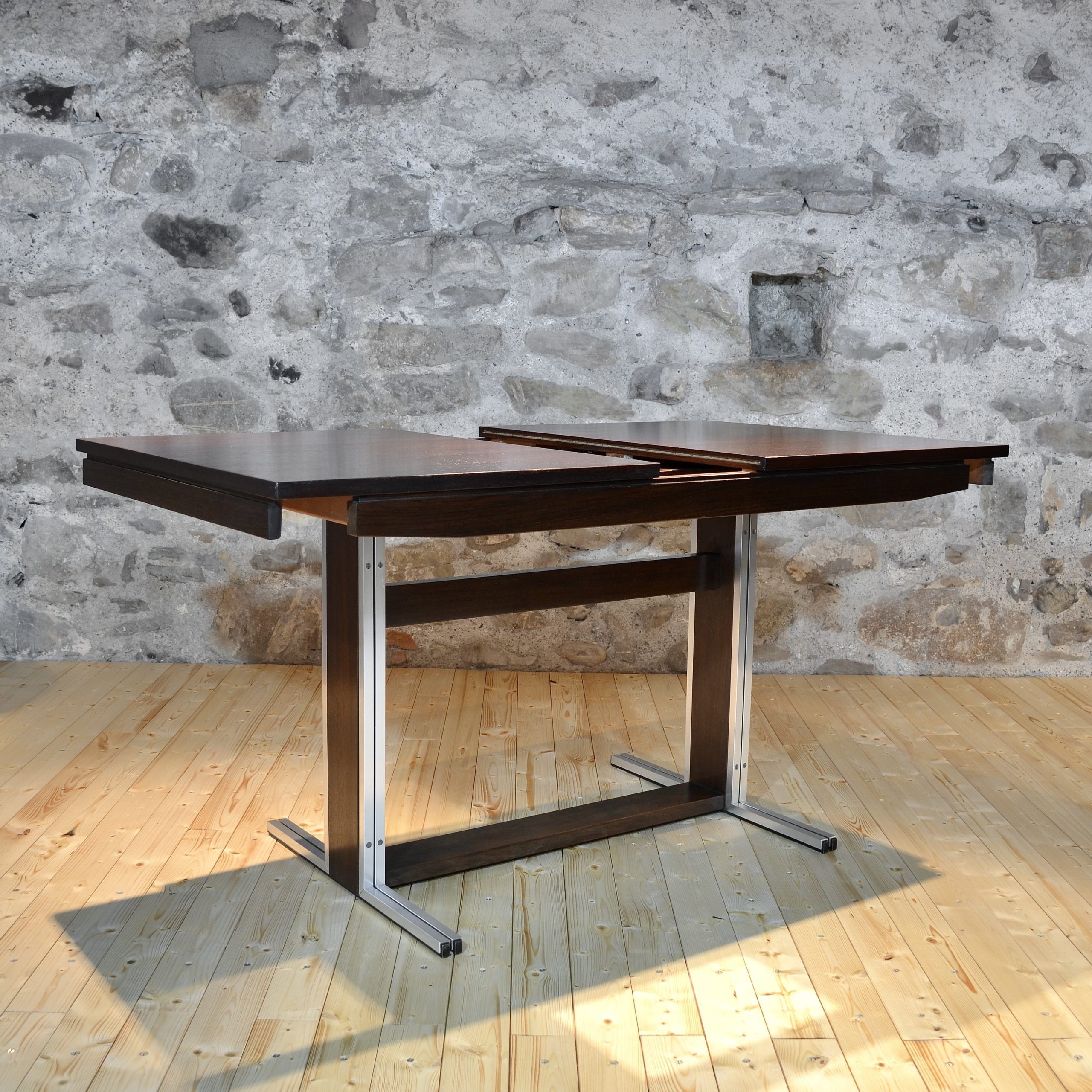 Table en palissandre et aluminium, ASCH, Suisse, 1960's – Image 6