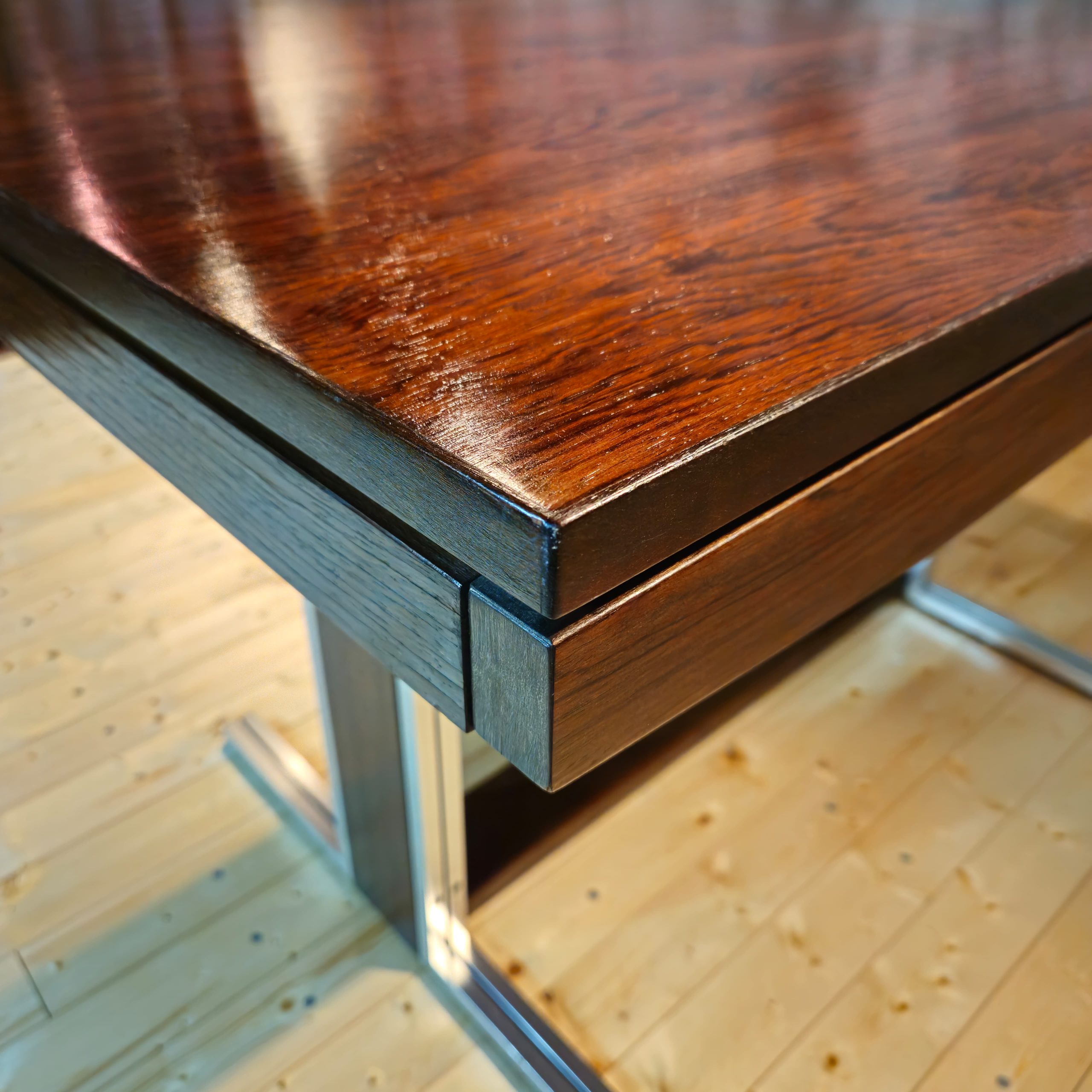 Table en palissandre et aluminium, ASCH, Suisse, 1960's – Image 3