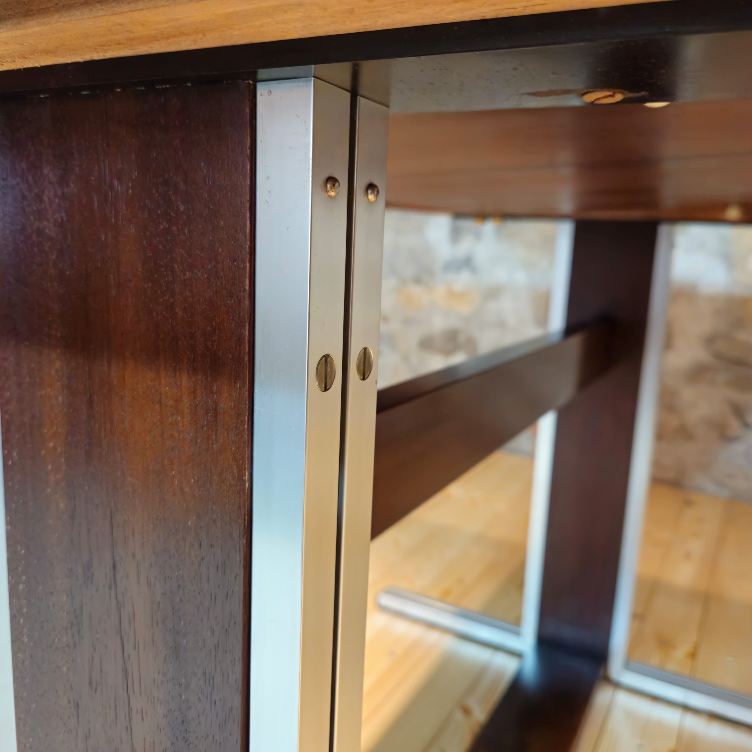 Table en palissandre et aluminium, ASCH, Suisse, 1960's – Image 12