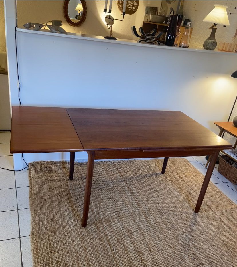 Table en teck vintage avec rallonges – Image 12