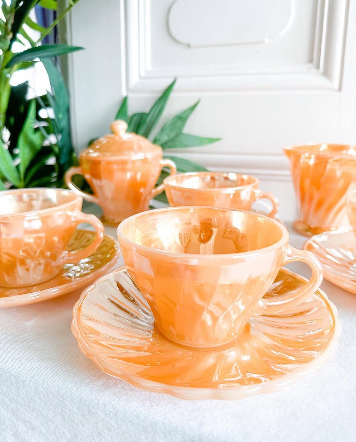 Service à café peach luster de Anchor Hoching Fireking – Image 3