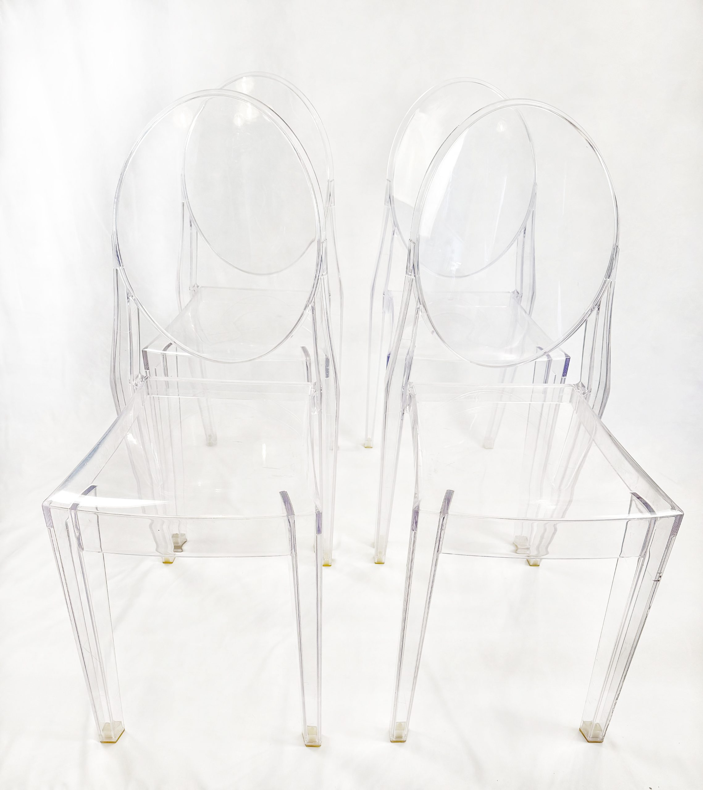 Set of 4 Ghost Victoria Chairs by Philippe Starck for Kartell – Image 3