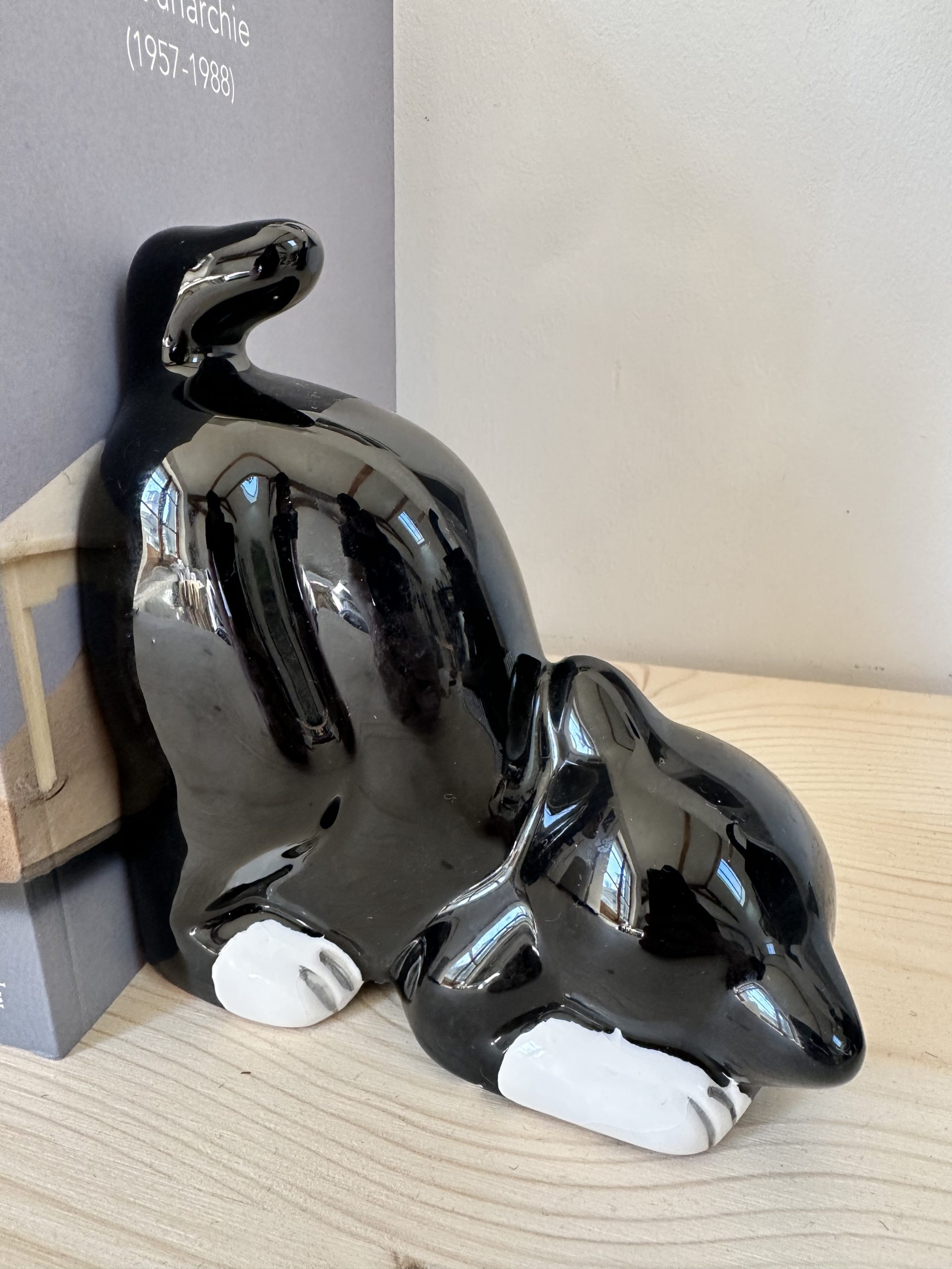 Paire de serre-livres chat en céramique 1960 – Image 7