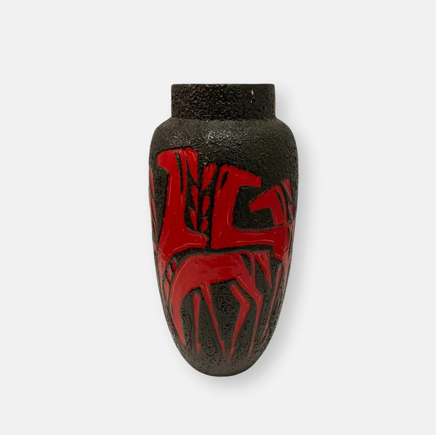 Vase Fat lava « les chevaux » West Germany