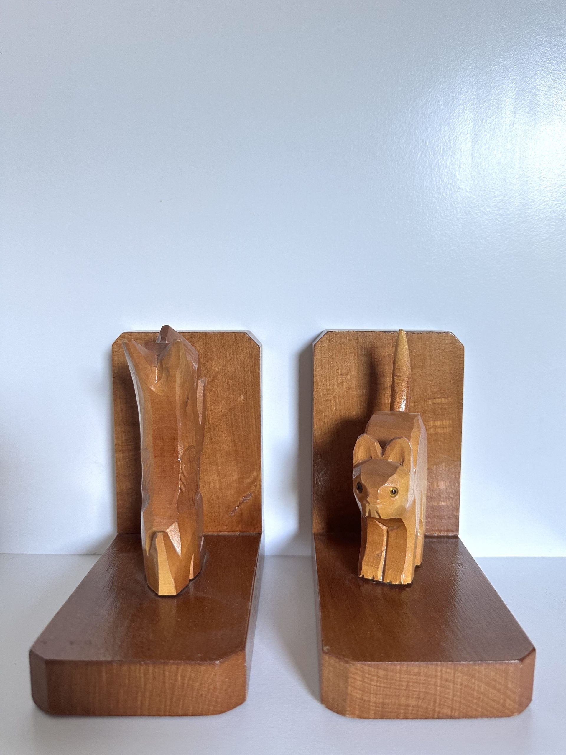 Serre-livres en bois, chien et chat, 1970 – Image 7