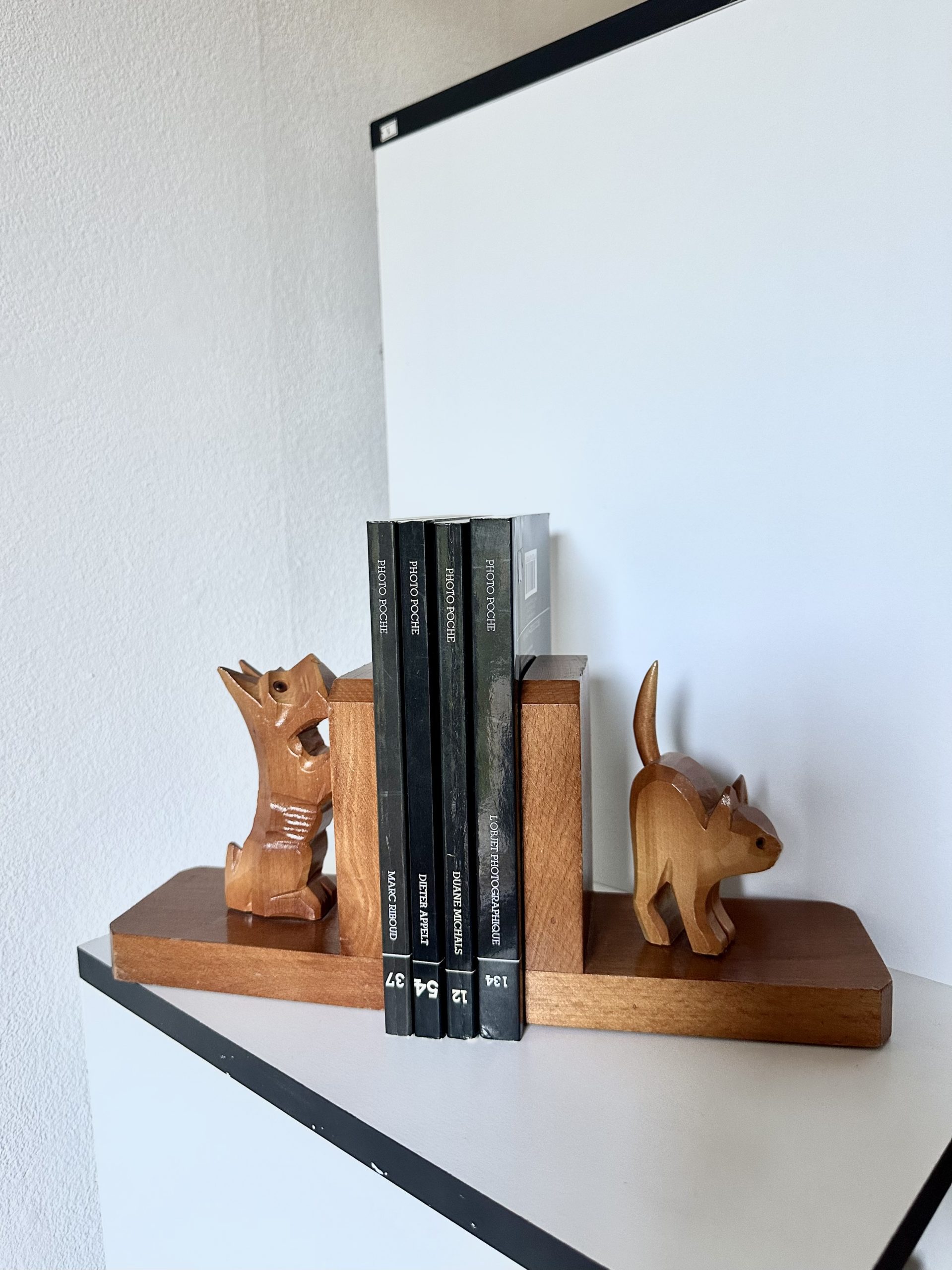 Serre-livres en bois, chien et chat, 1970 – Image 8