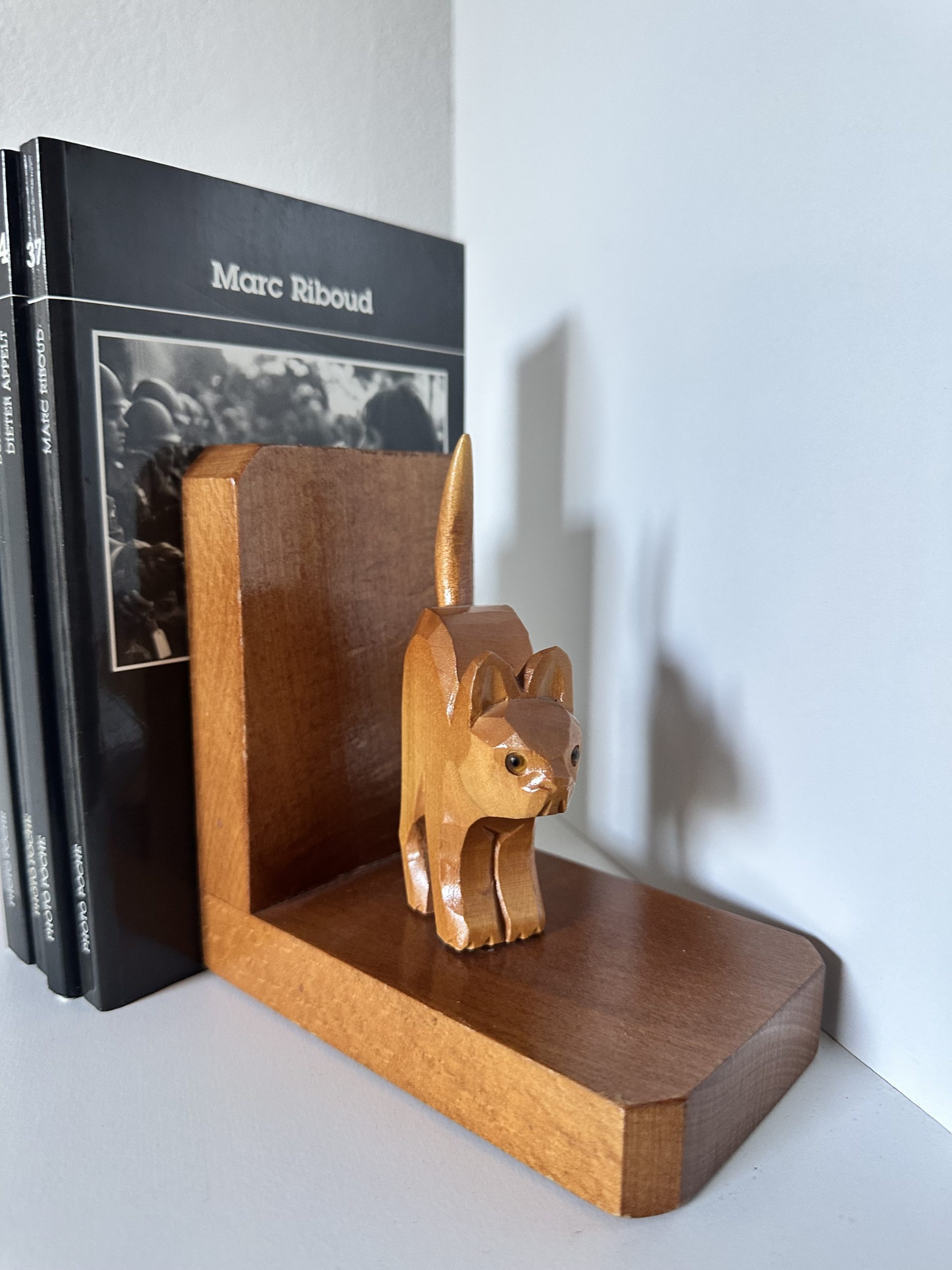 Serre-livres en bois, chien et chat, 1970 – Image 3