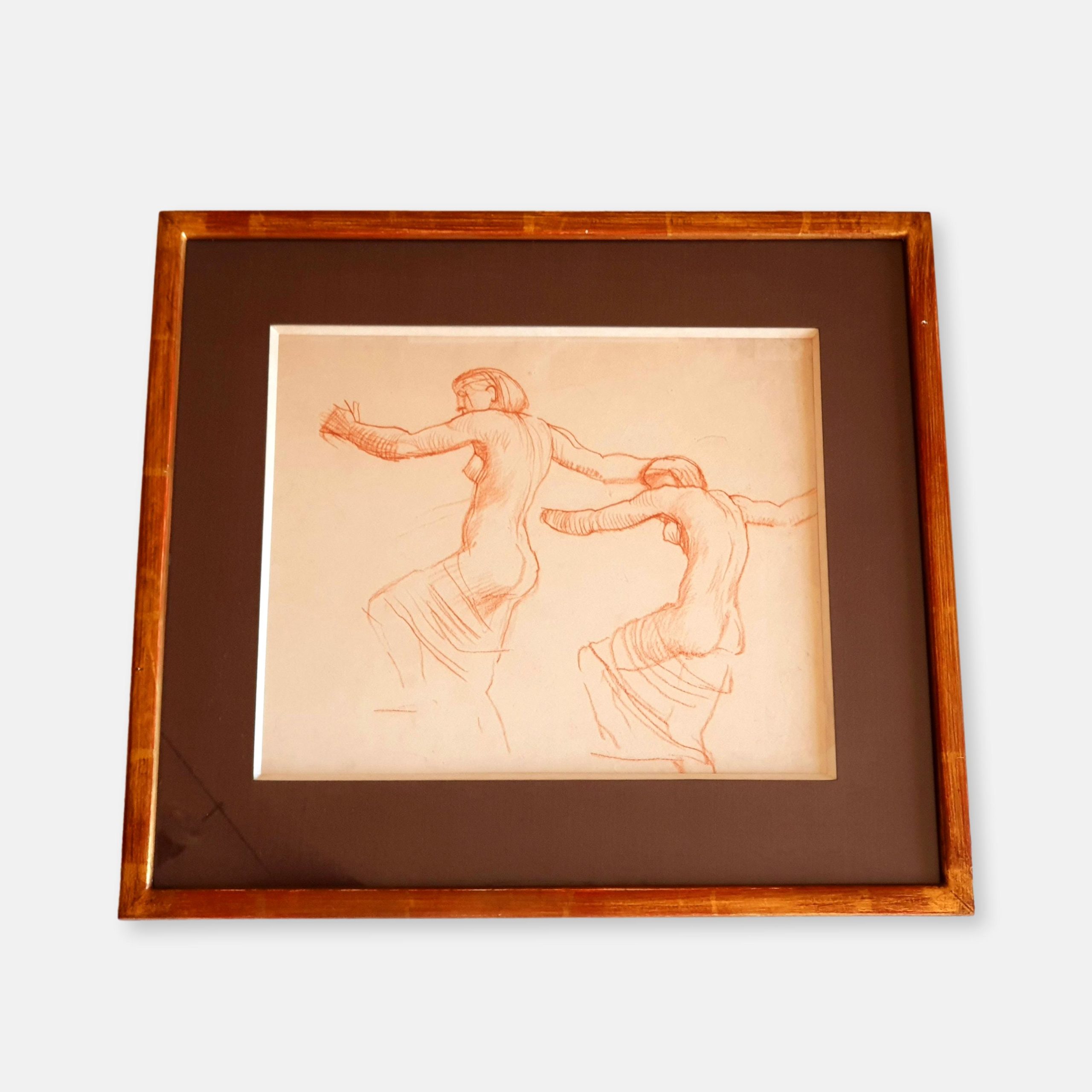 T.-A. Steinlen, « Etudes de deux égyptiennes nues dansant »