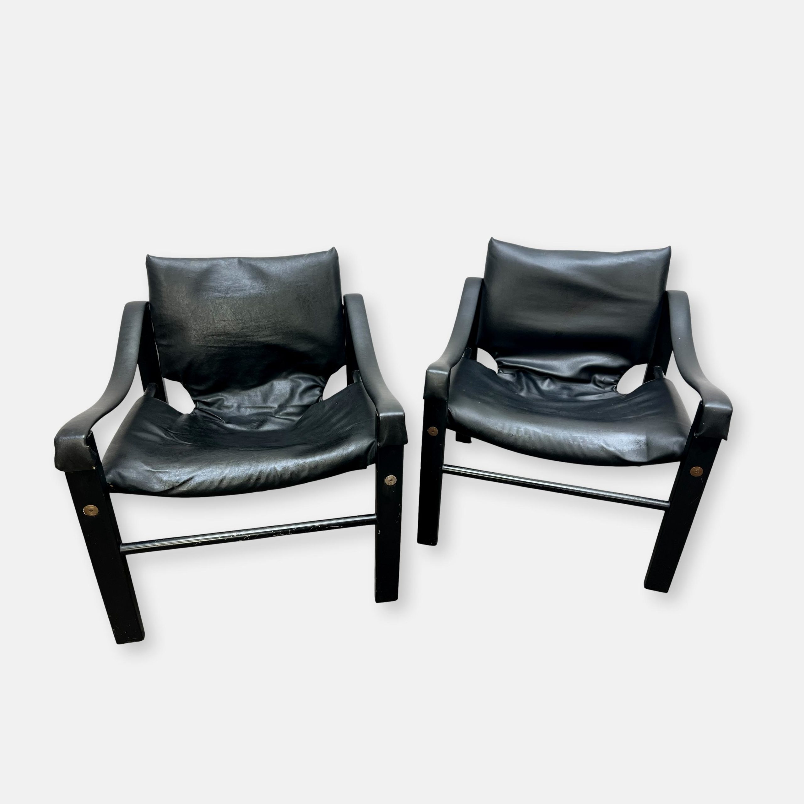 Duo de fauteuils safari par Maurice Burke Arkana