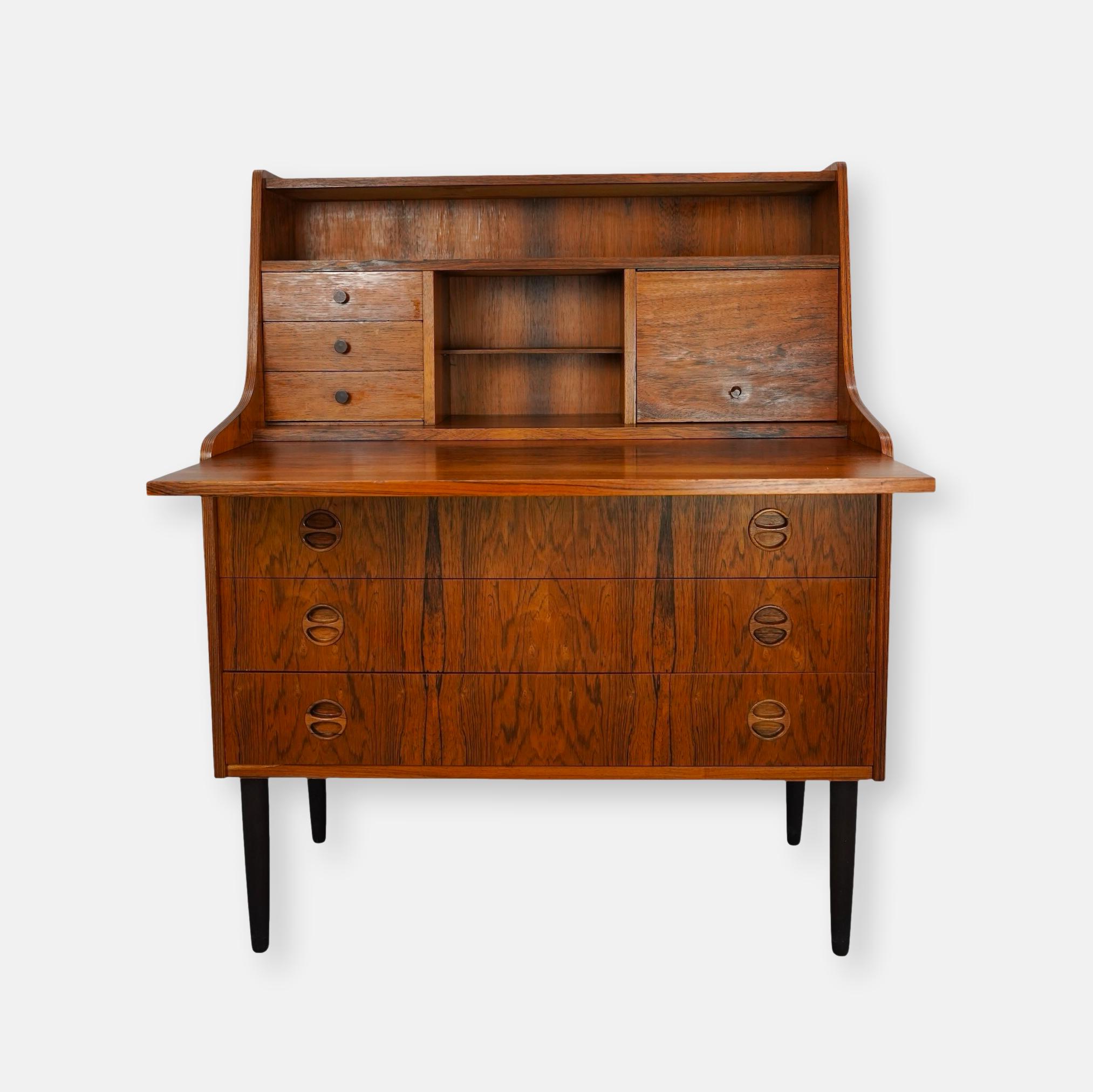 Secrétaire mid-century en bois de palissandre