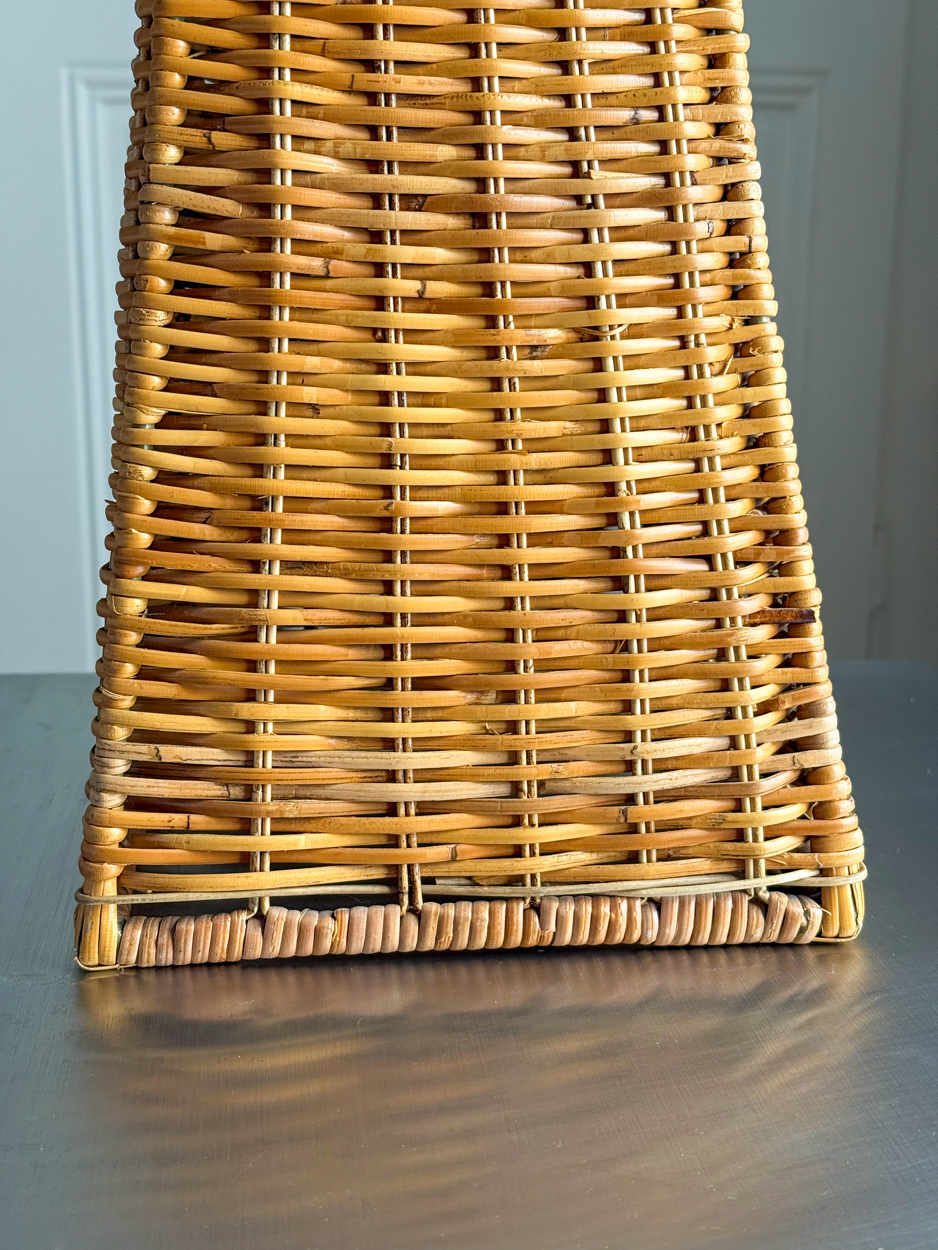 Pied de lampe en rotin avec abat-jour en textile imprimé – Bild 8