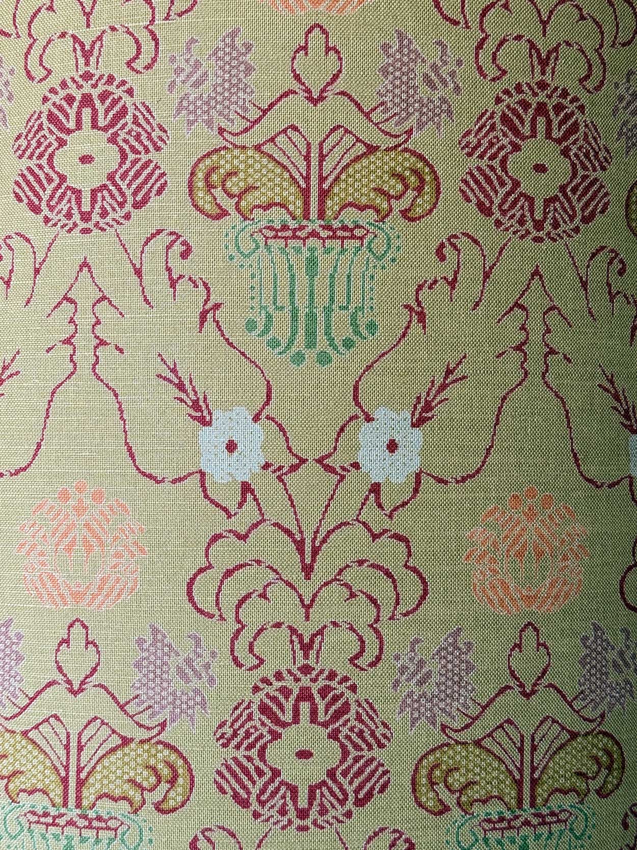 Pied de lampe en rotin avec abat-jour en textile imprimé – Bild 4