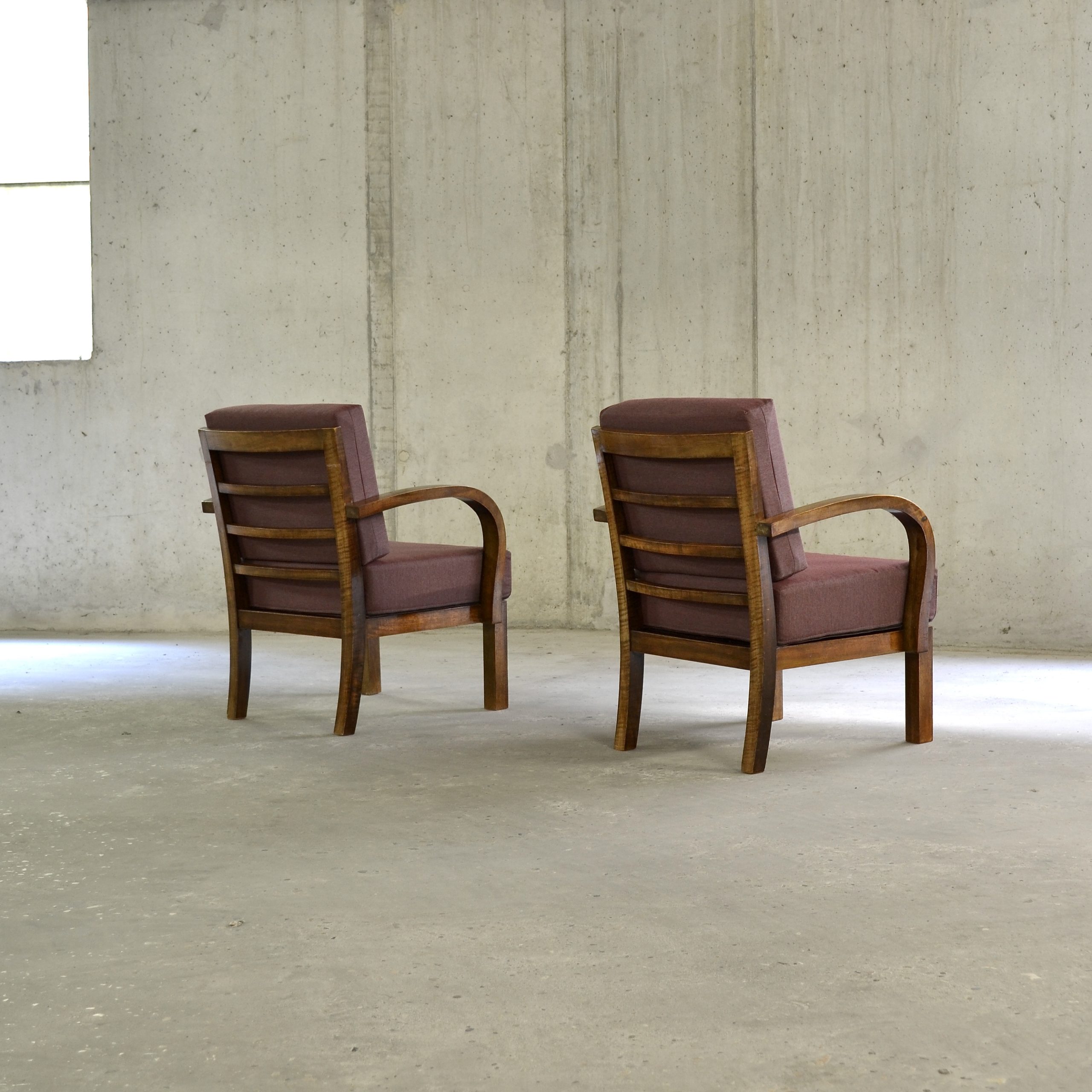 Fauteuils Art Déco en noyer, Suisse, 1910's – Bild 4