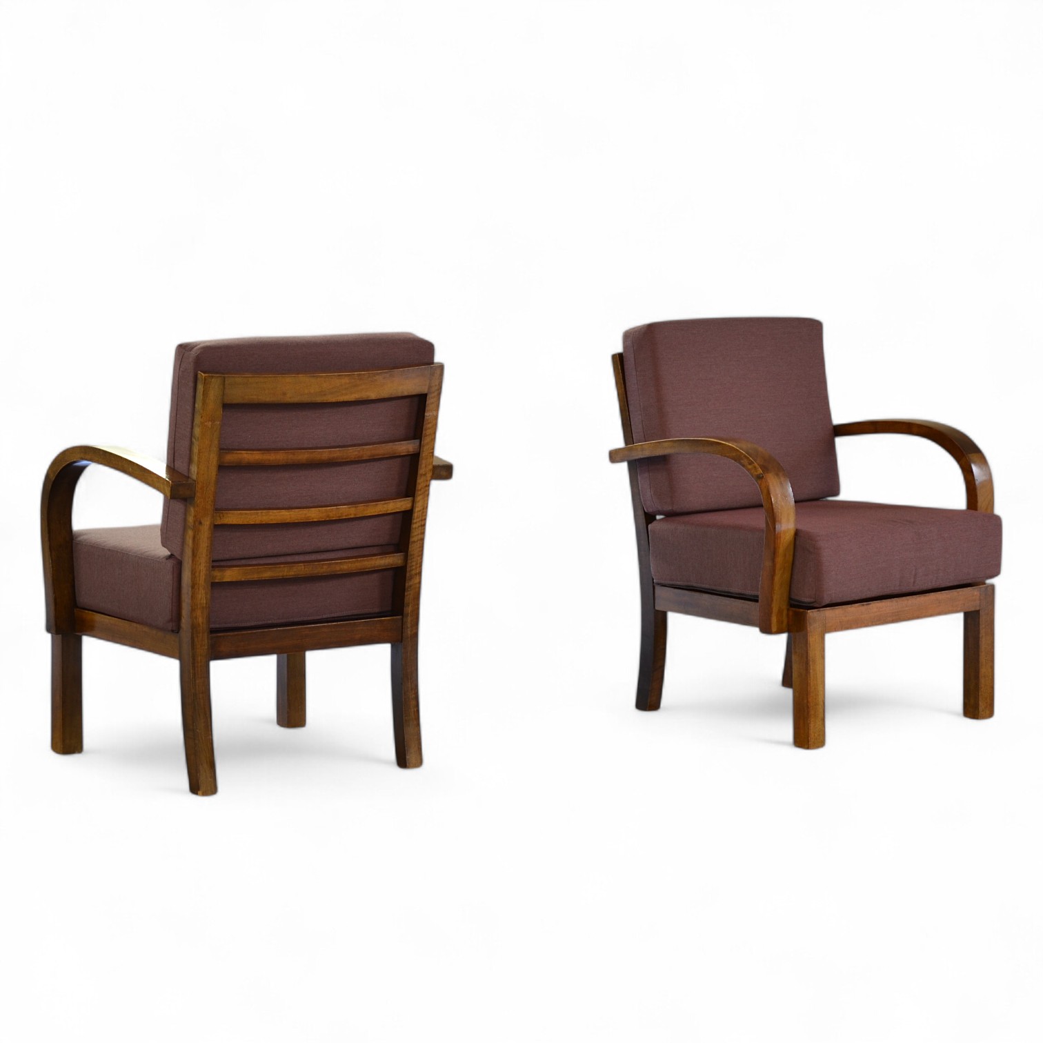 Fauteuils Art Déco en noyer, Suisse, 1910's – Bild 2