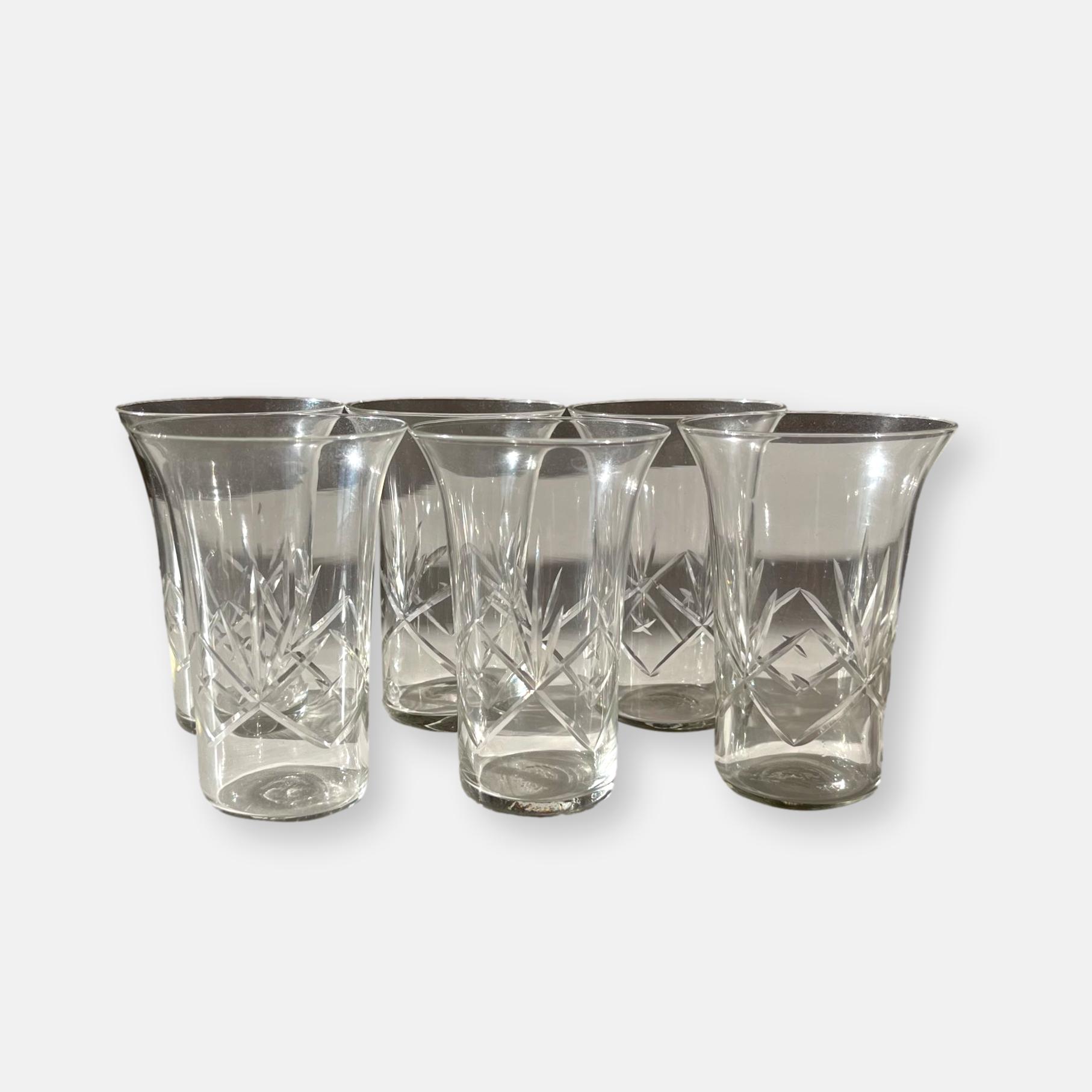 6 petits verres taillés