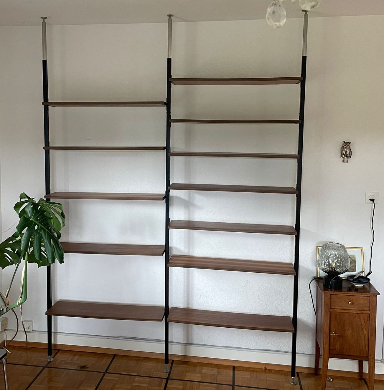 Bibliothèque sol plafond en teck et métal – Image 3