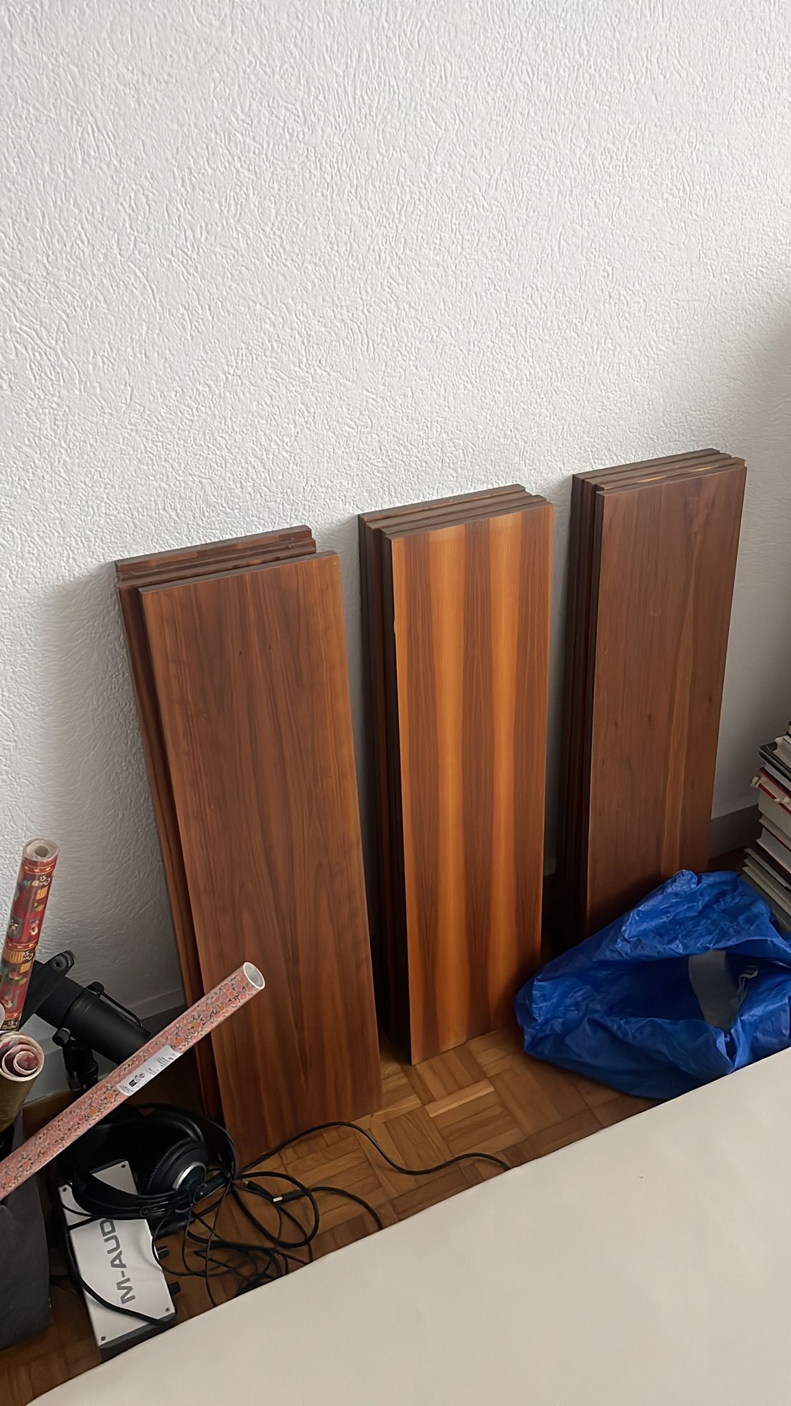 Bibliothèque sol plafond en teck et métal – Image 9