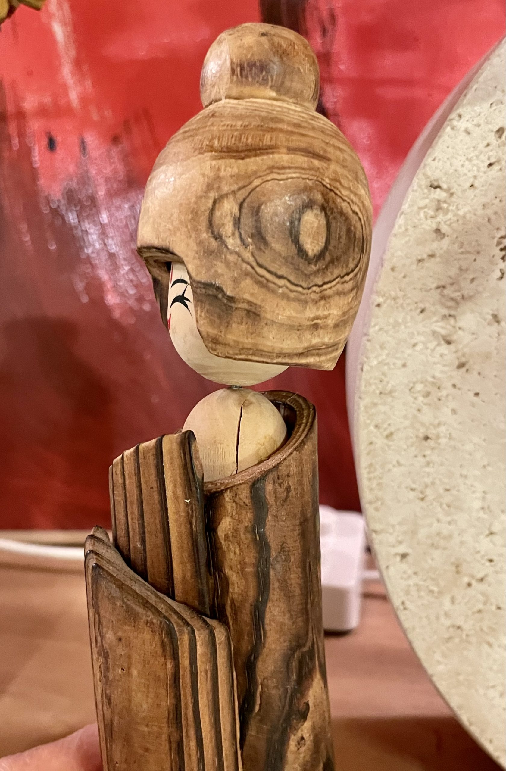 Figurine Kokeshi japonaise vintage (H 23 cm) – Image 8