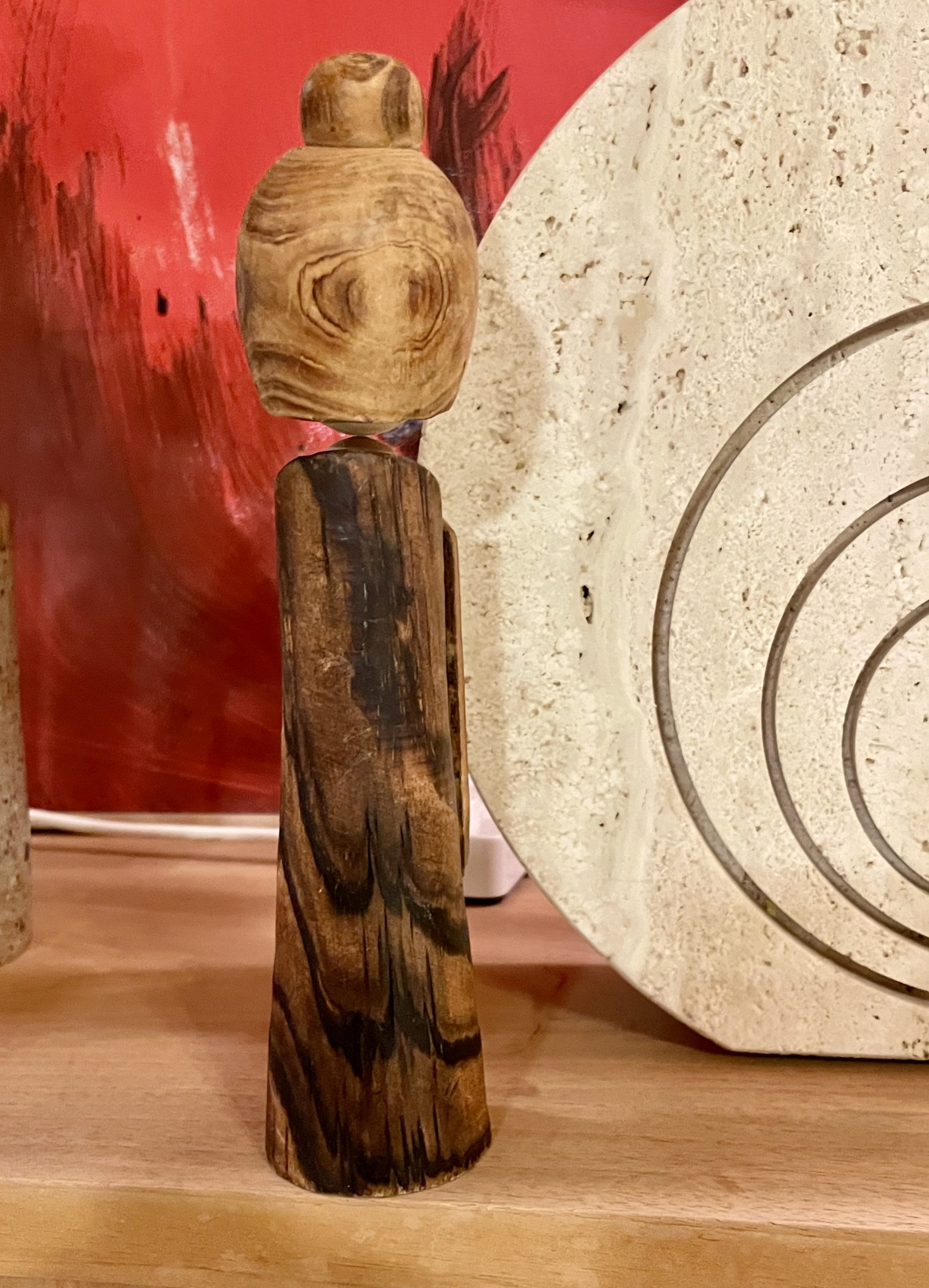 Figurine Kokeshi japonaise vintage (H 23 cm) – Image 4