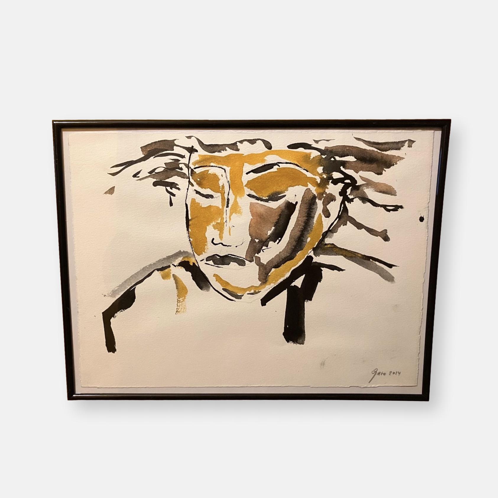 Portrait asiatique signé