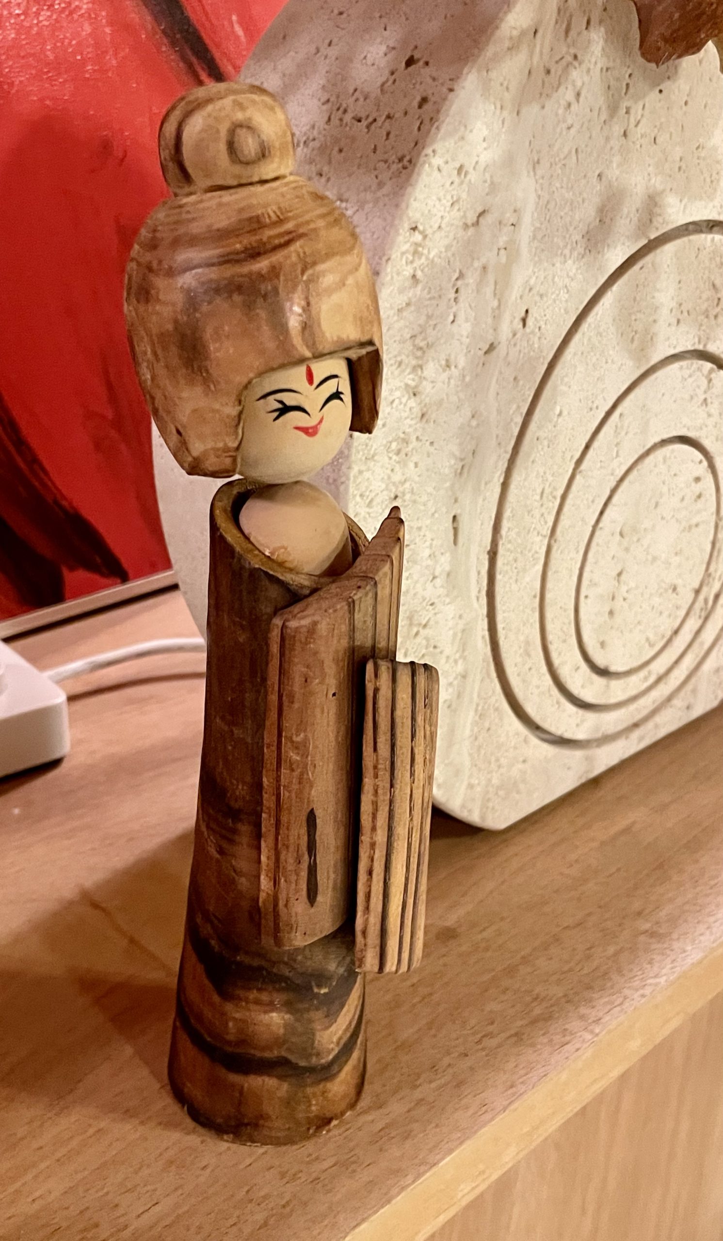 Figurine Kokeshi japonaise vintage (H 23 cm) – Image 13