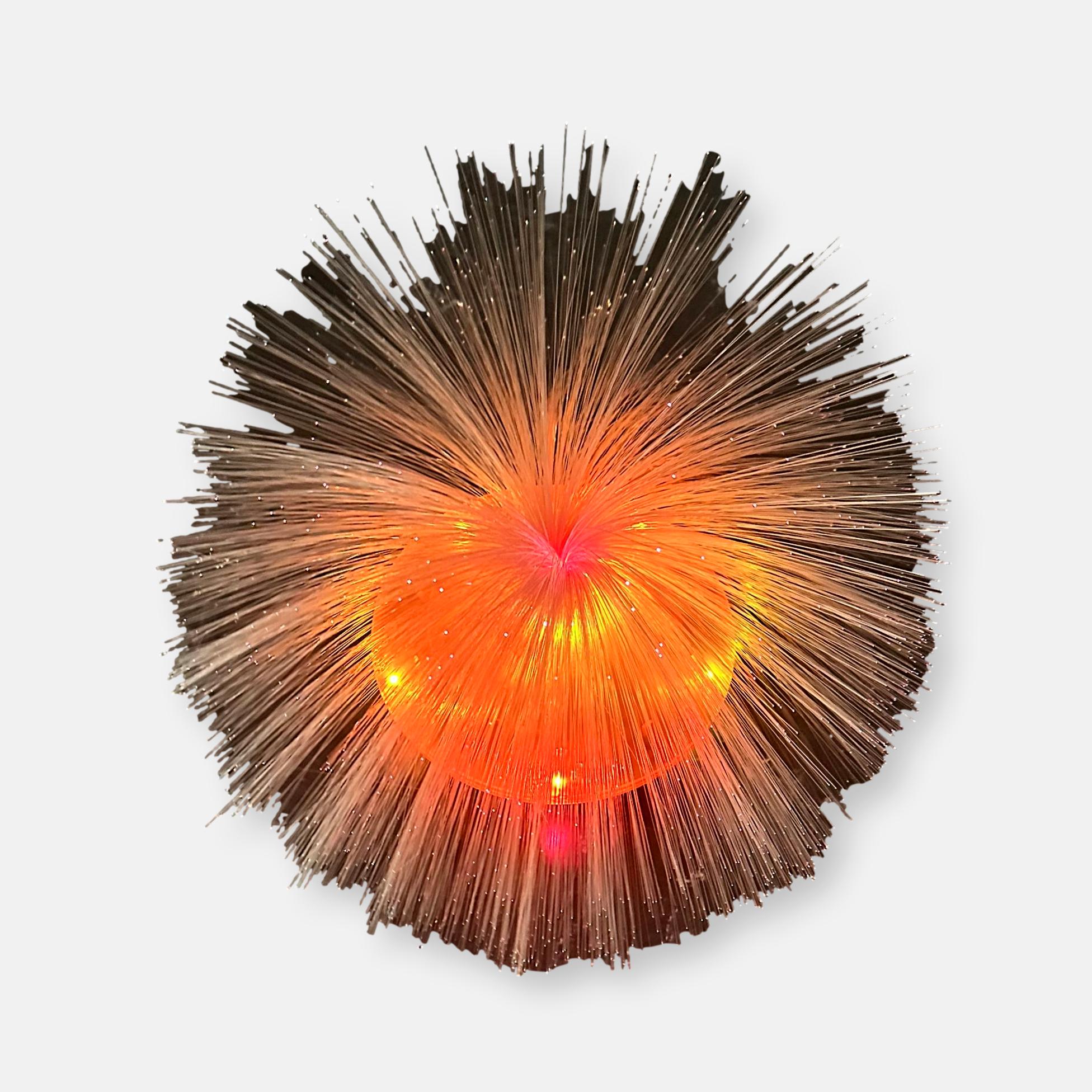 Lampe à fibre optique orange vintage