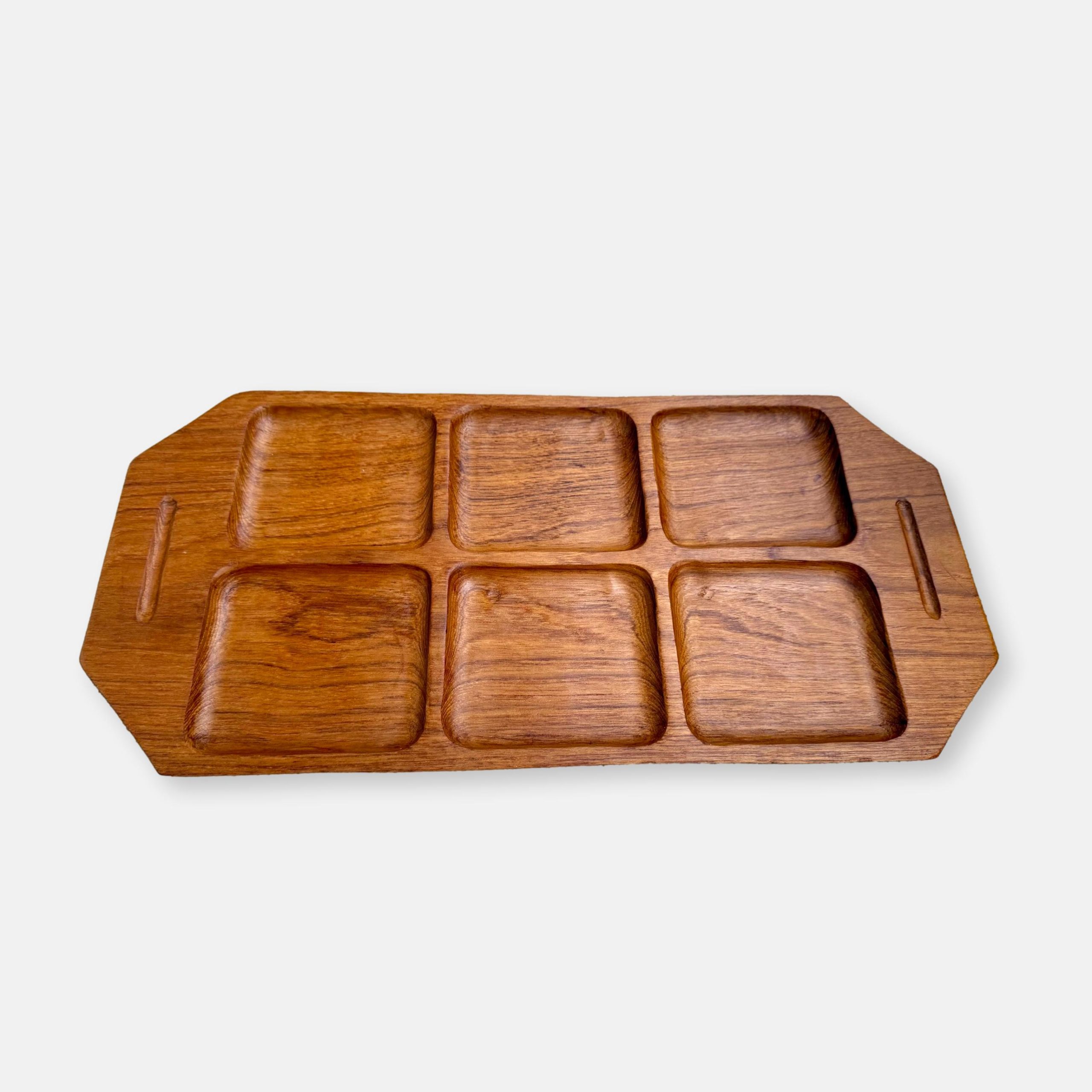 Teak serving tray