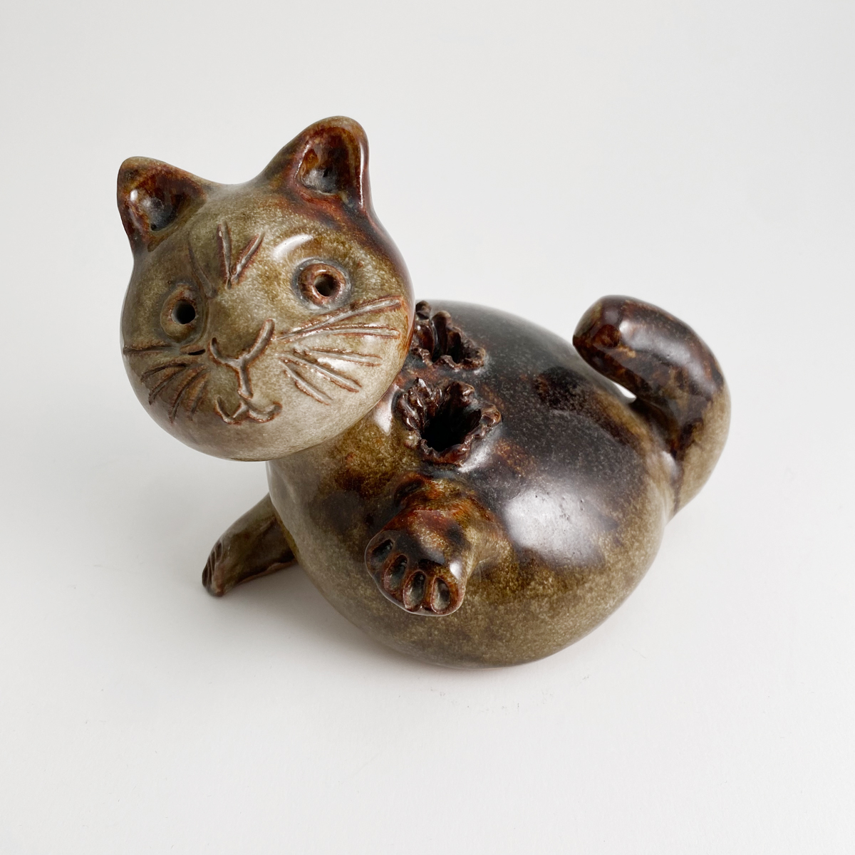 Vase chat pique-fleurs zoomorphe de Alexis Kostanda, Vallauris – Bild 2