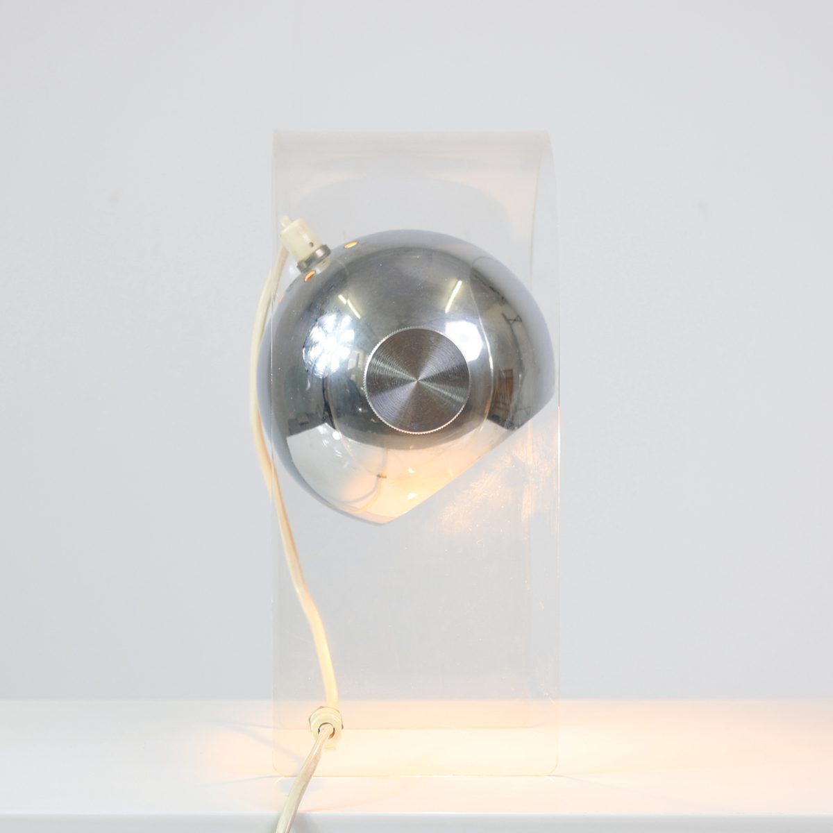 Lampe boule spot vintage Space Age plexiglass et métal – Image 12