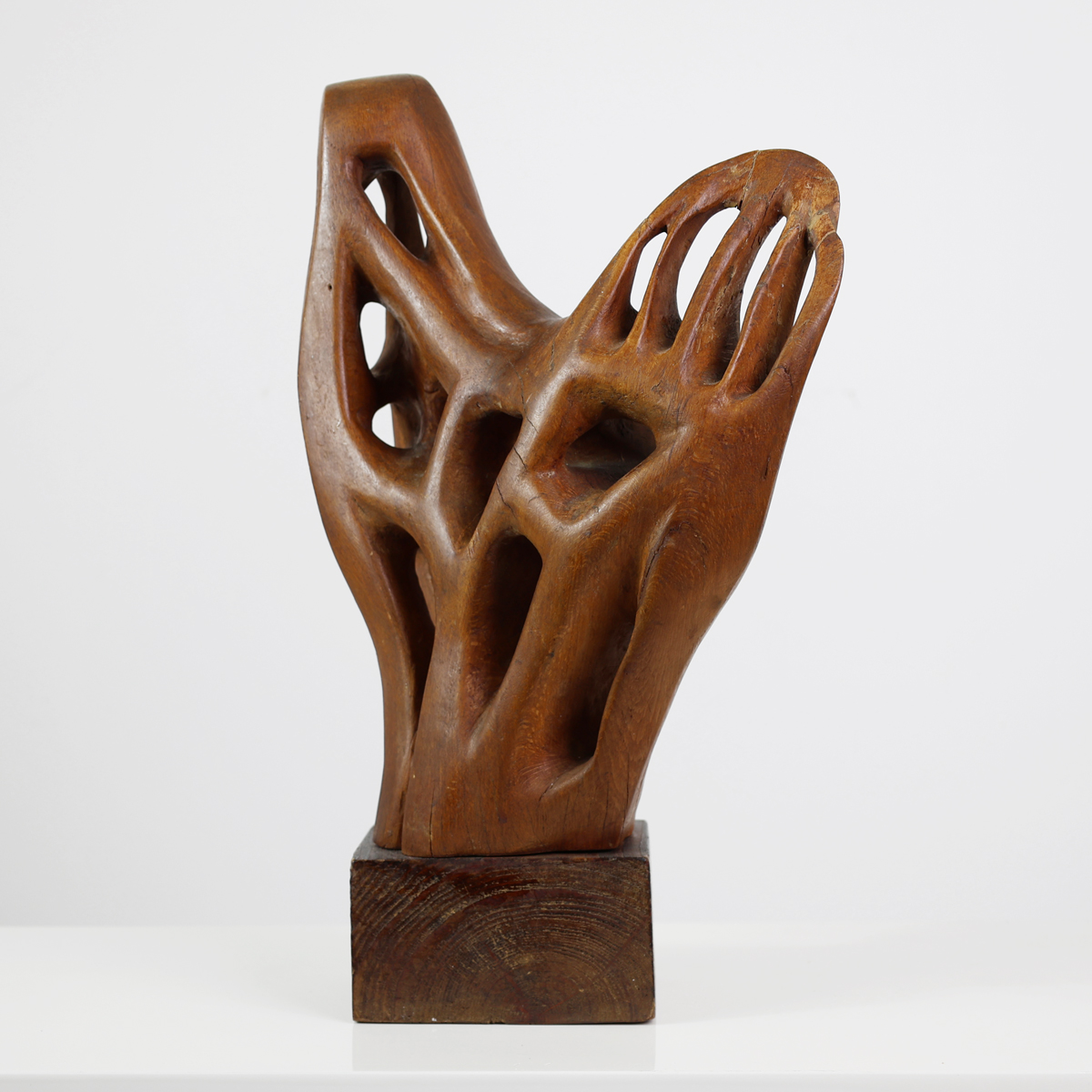 Grand sculpture scandinave abstraite en bois – Image 3