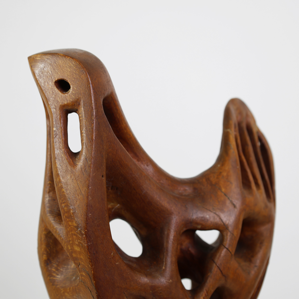 Grand sculpture scandinave abstraite en bois – Image 4