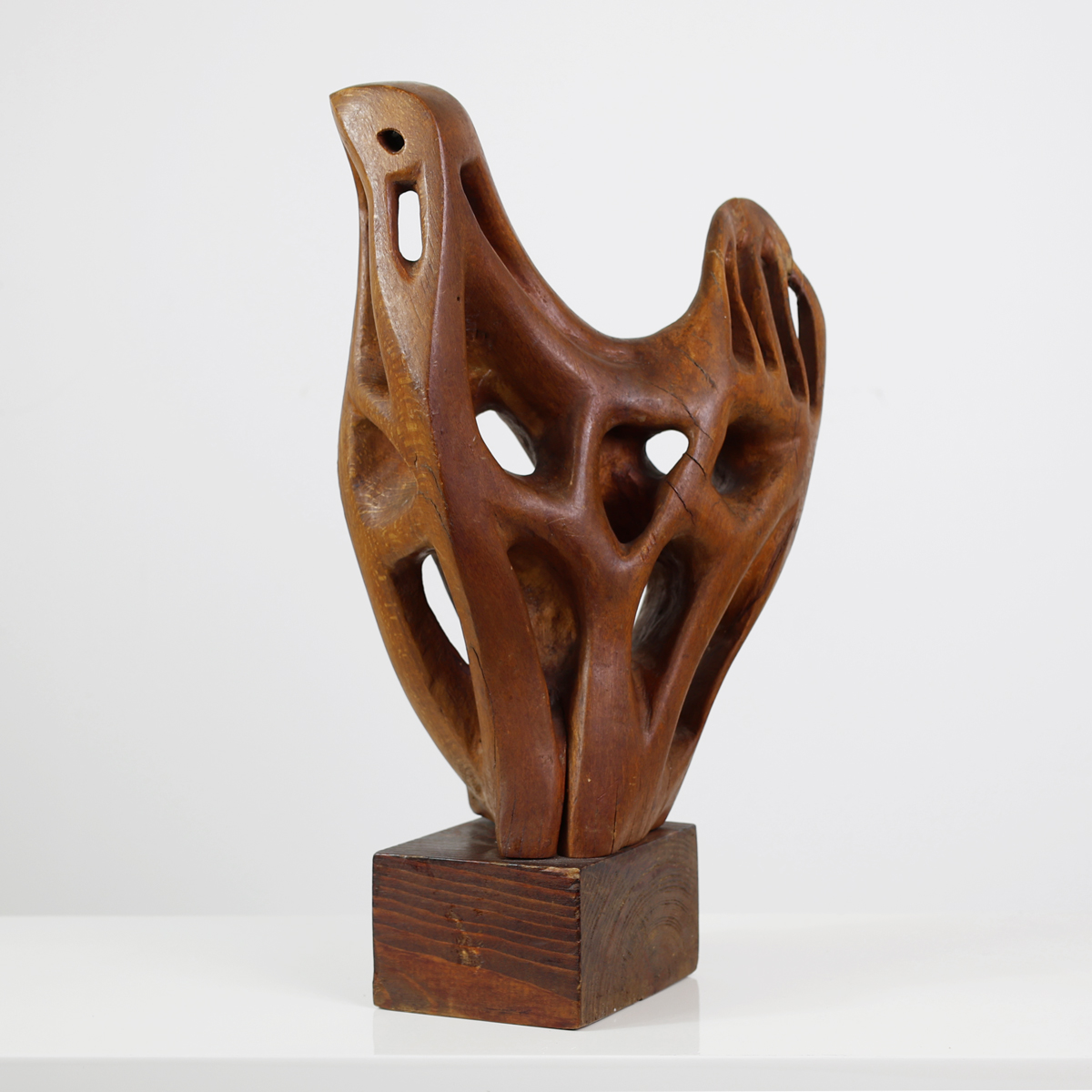 Grand sculpture scandinave abstraite en bois – Image 5