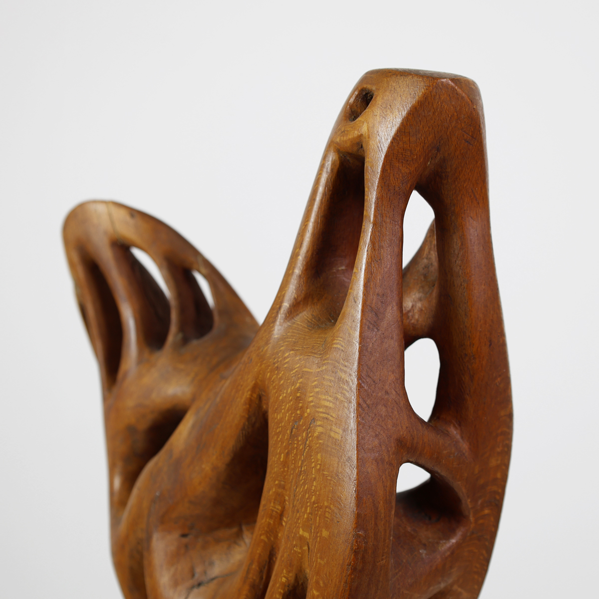 Grand sculpture scandinave abstraite en bois – Image 6