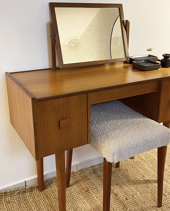 Coiffeuse en teck vintage danoise – Image 7