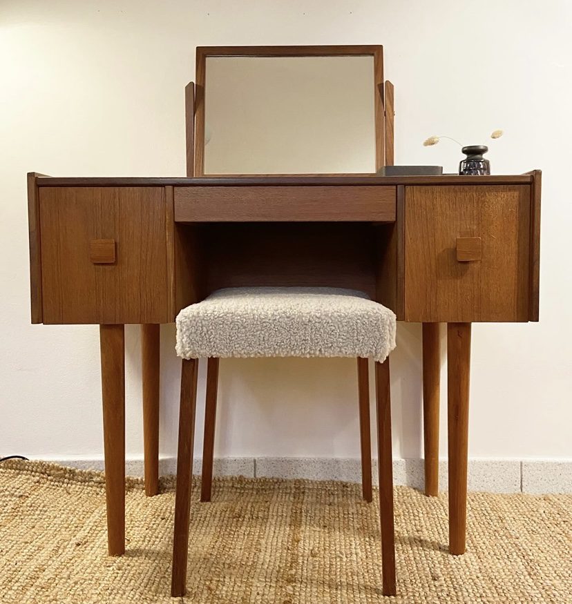 Coiffeuse en teck vintage danoise – Image 8