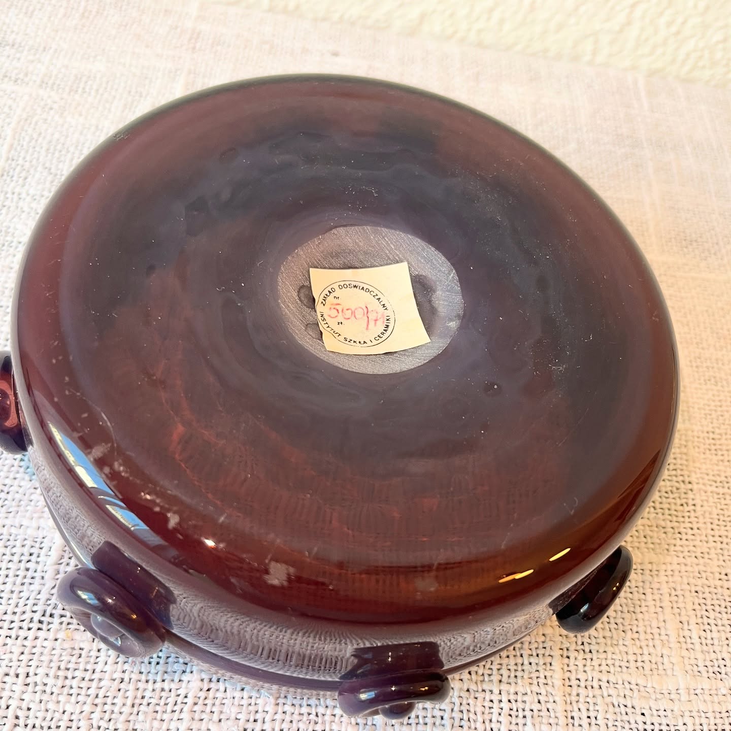 Vide poche vintage en verre violet – Image 3