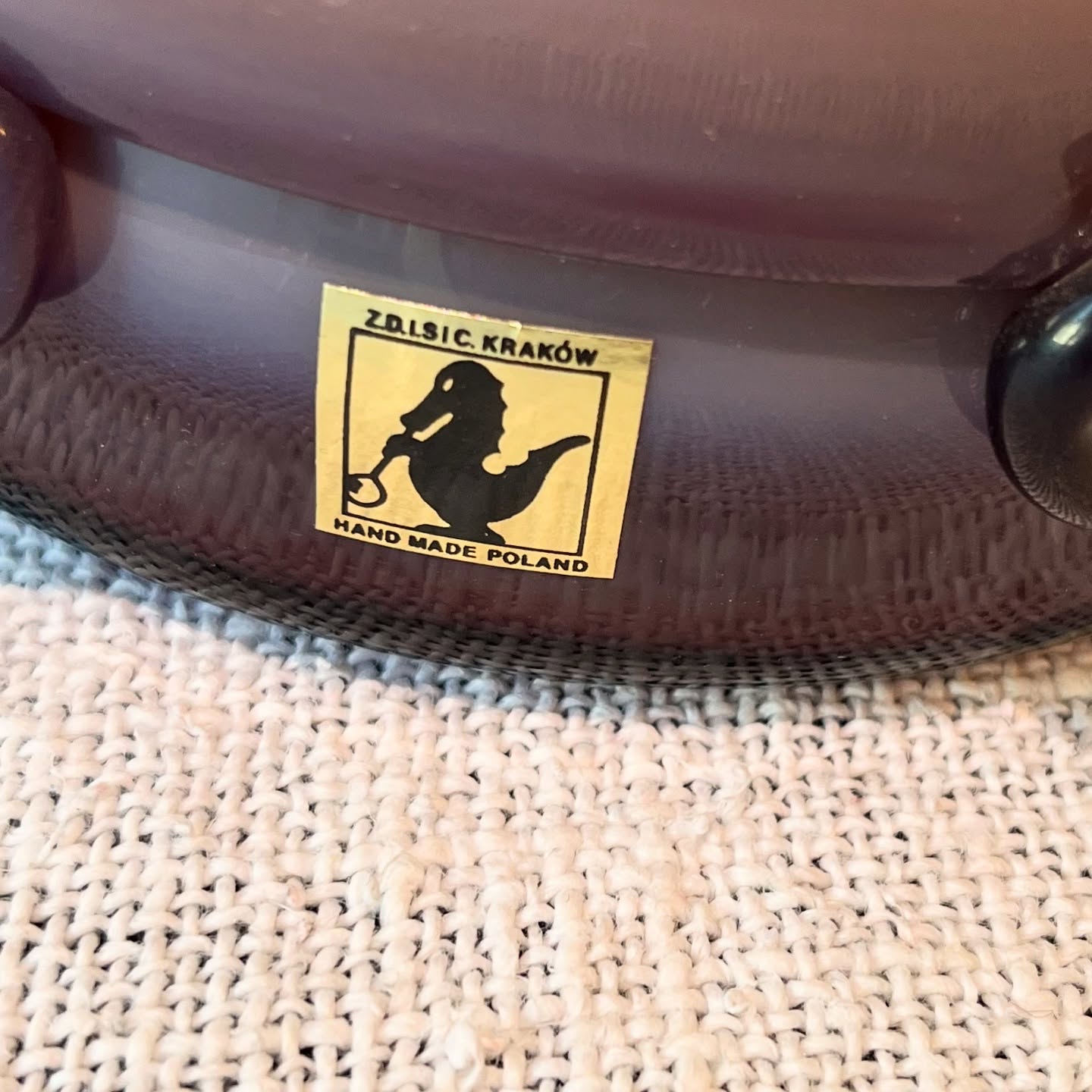 Vide poche vintage en verre violet – Image 4