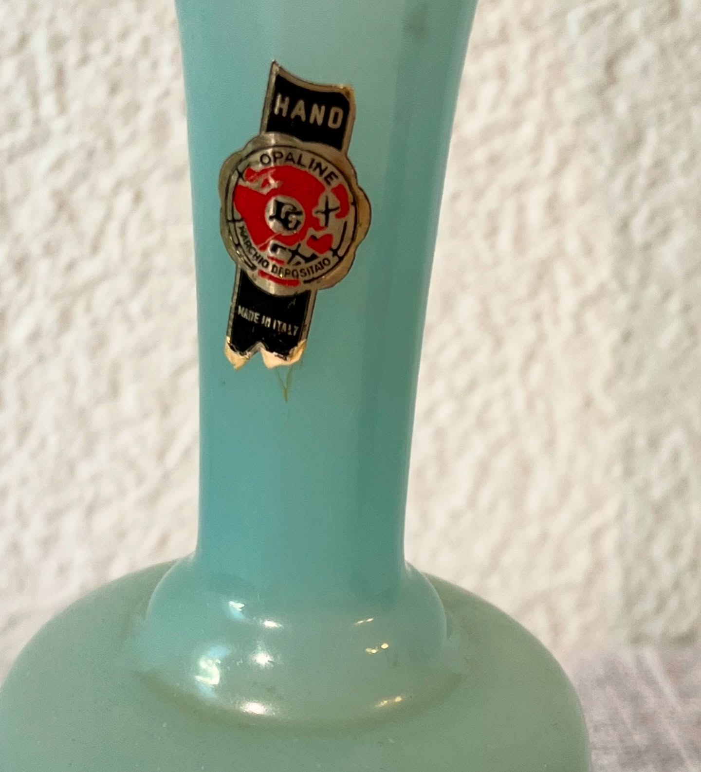 Vase en opaline bleu – Bild 3