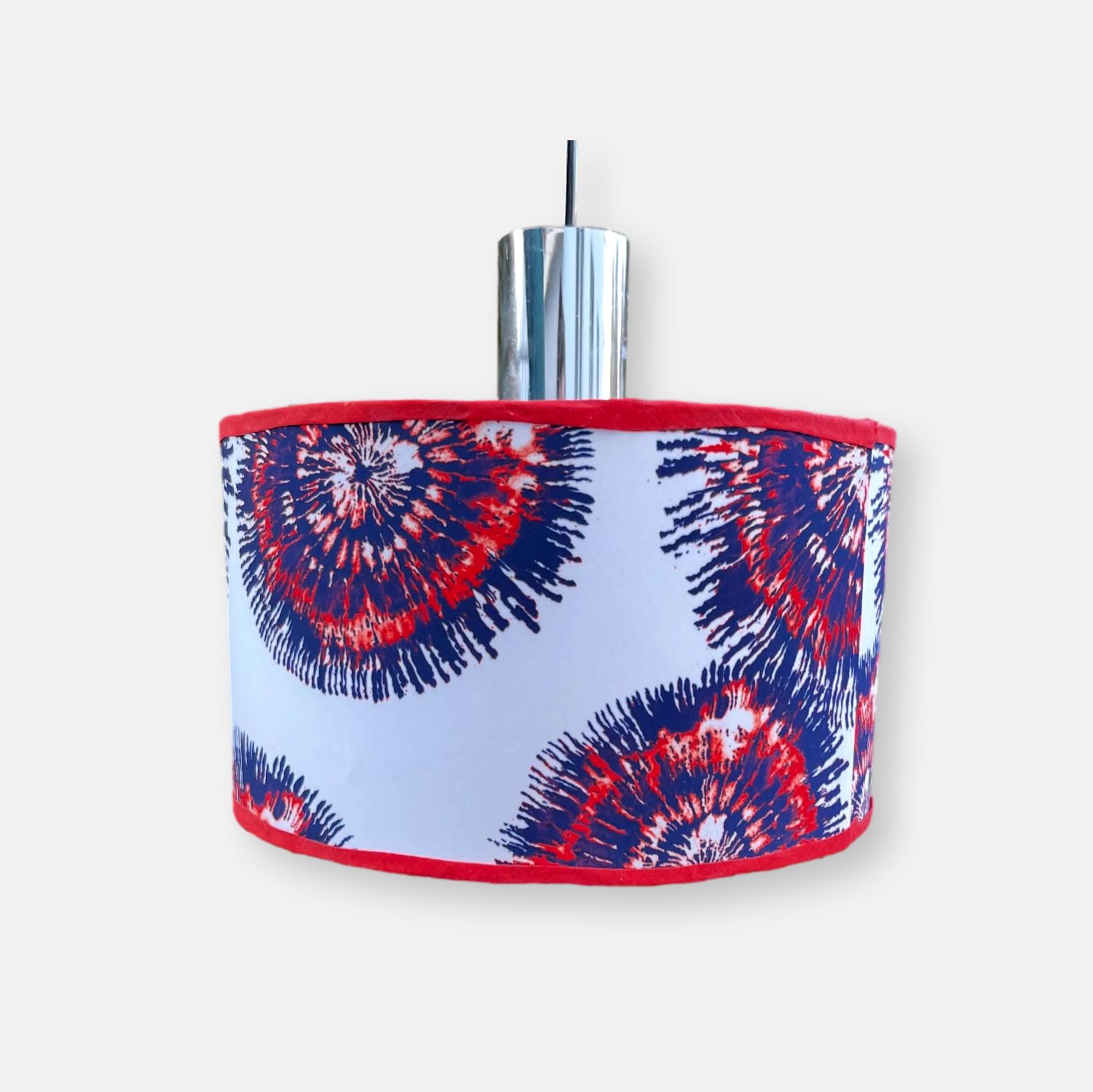 Suspension vintage avec abat jour artisanal