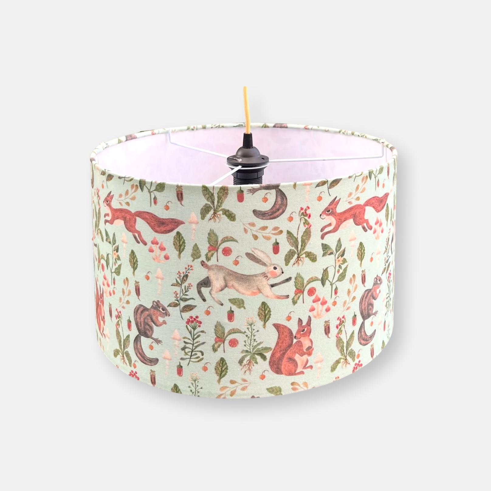 Suspension avec abat jour artisanal animaux