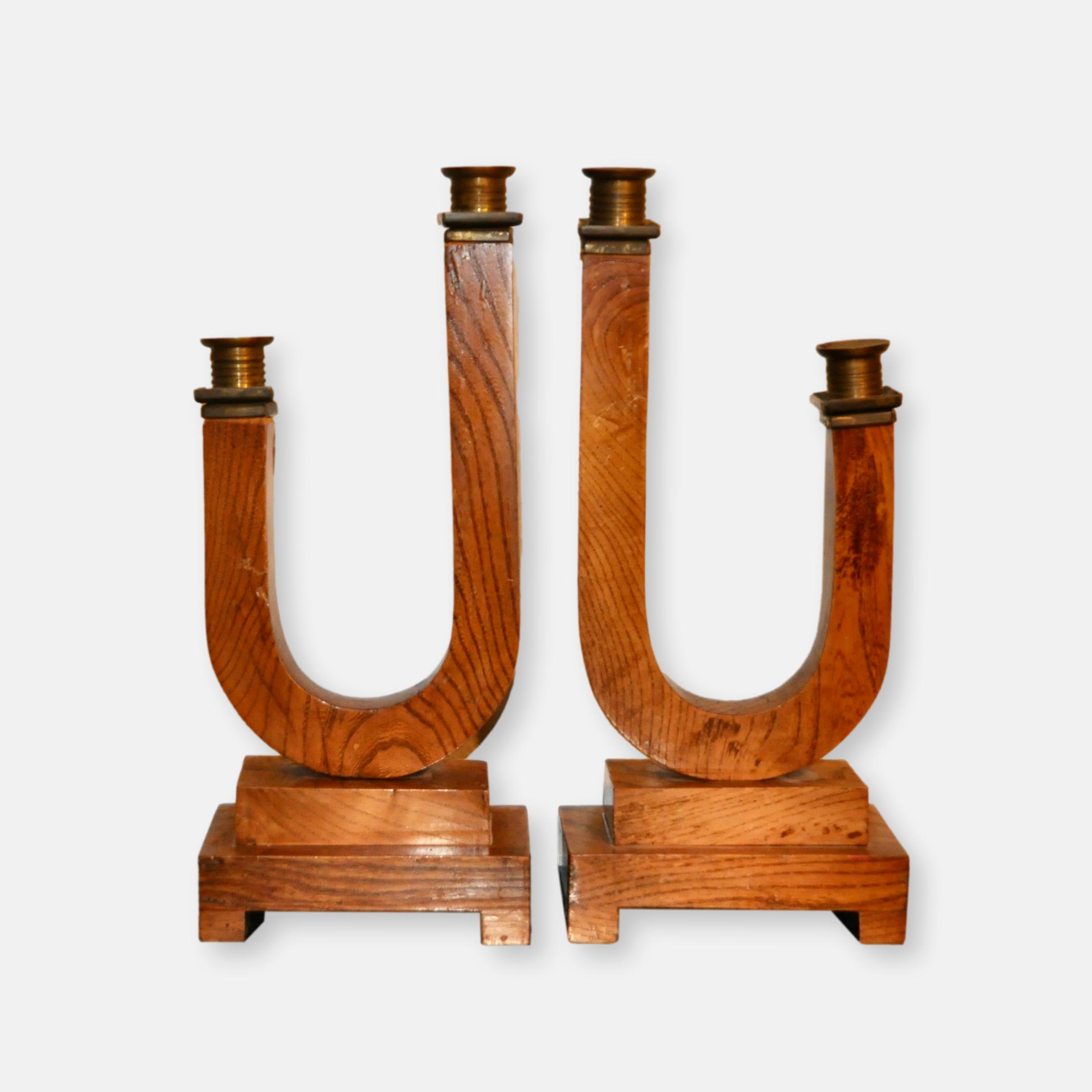 Paire de bougeoirs art déco