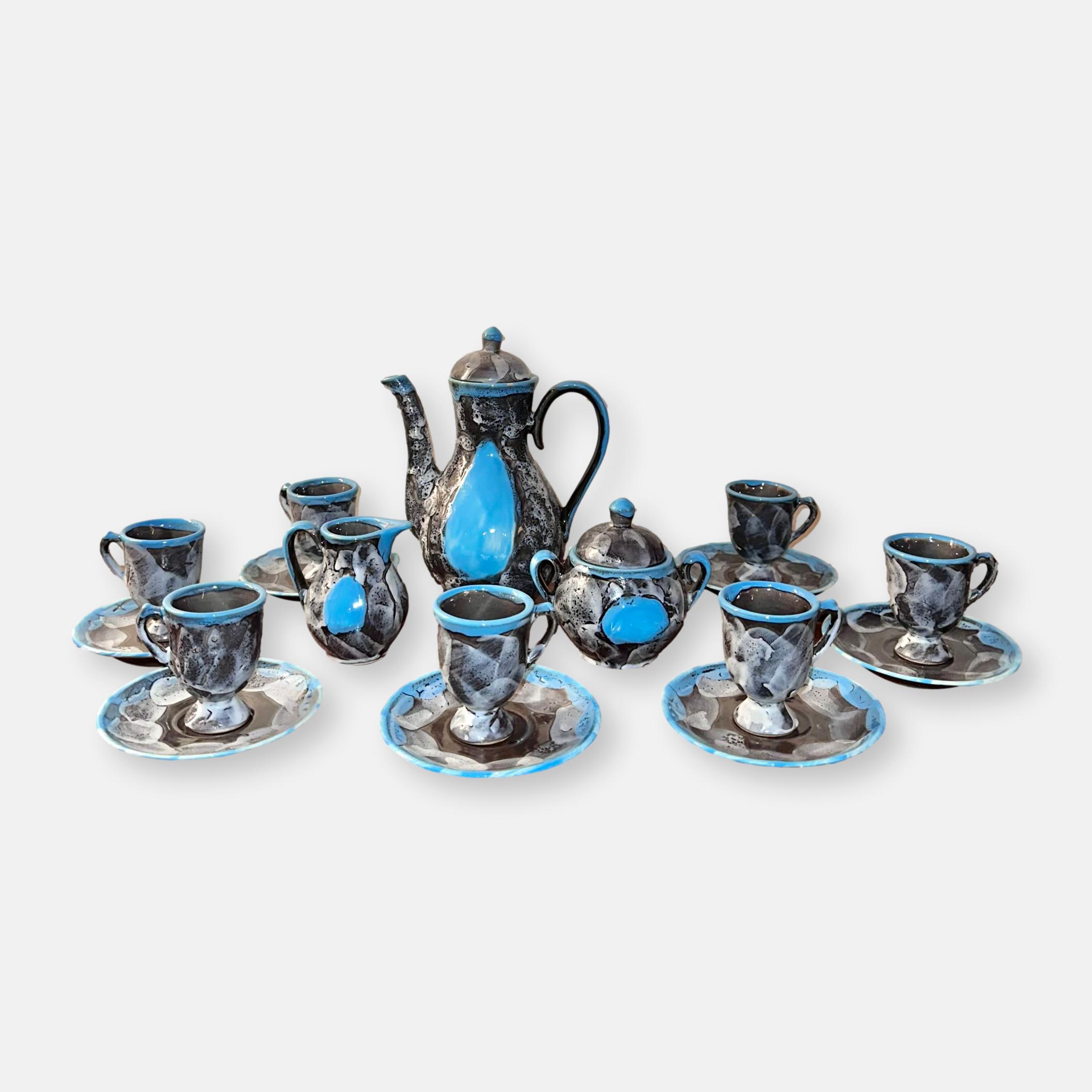 Service à café Vallauris en céramique émaillée