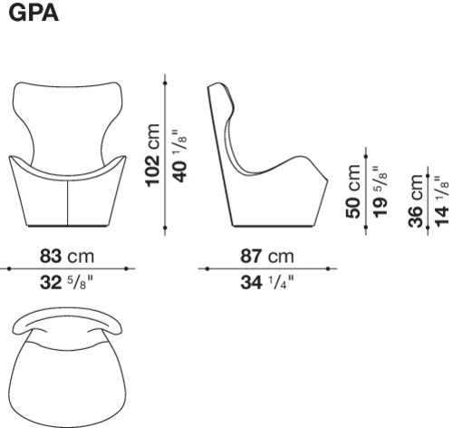 Fauteuil Grande Papilio + pouf B&B Italia – Image 10