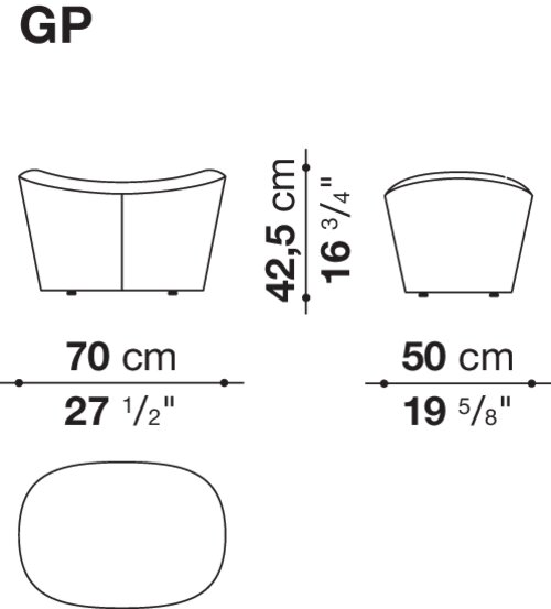 Fauteuil Grande Papilio + pouf B&B Italia – Image 11