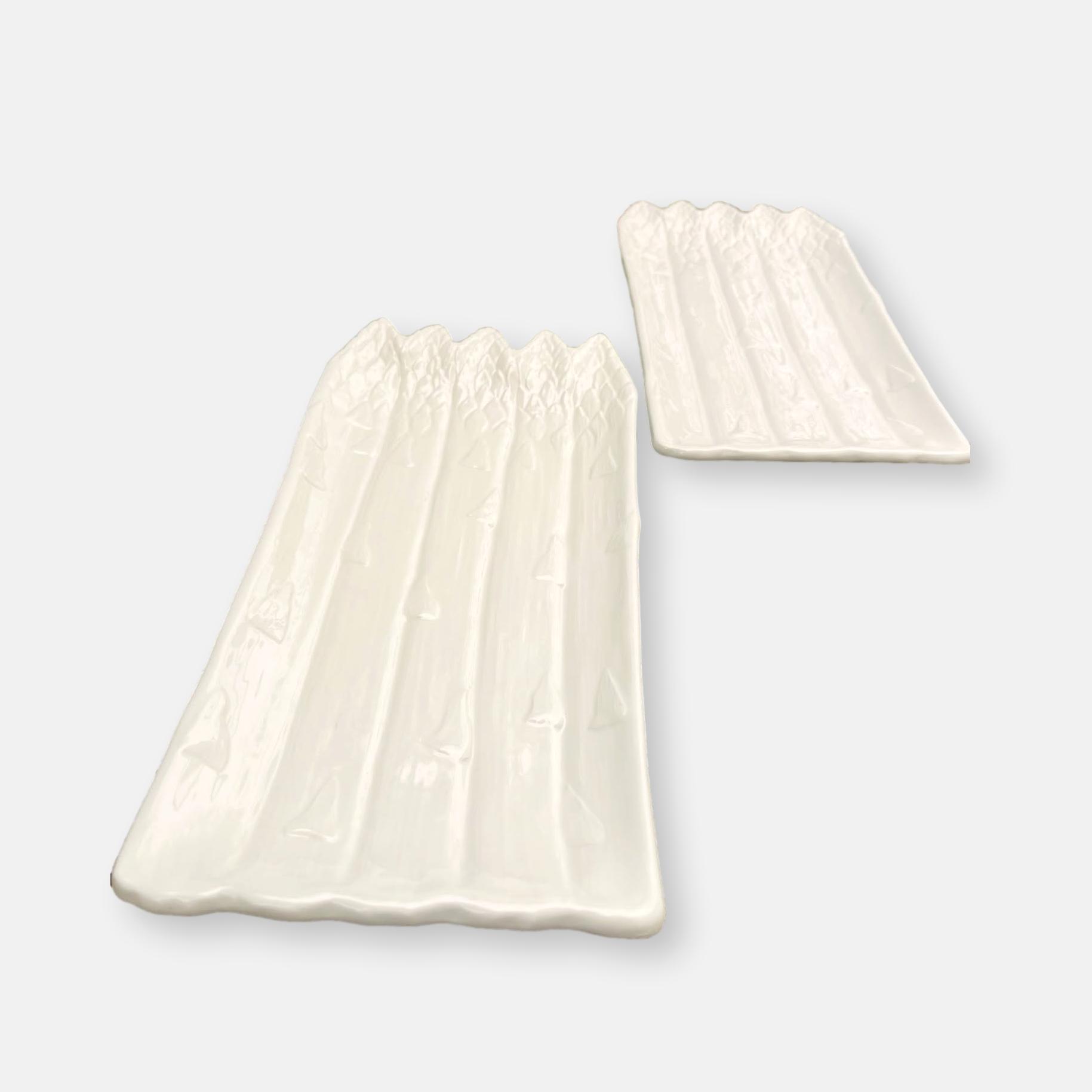 Paire de plats à asperges vintage