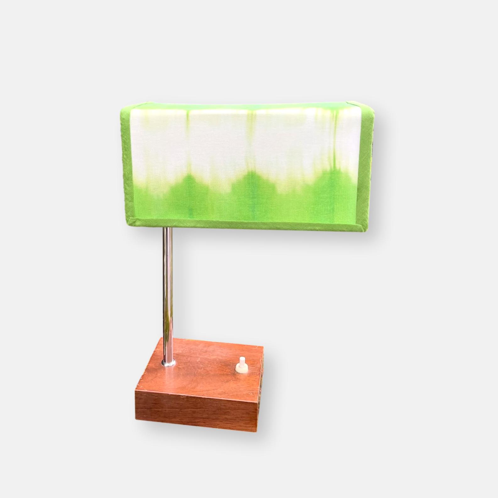 Lampe de chevet articulée vintage en bois et métal