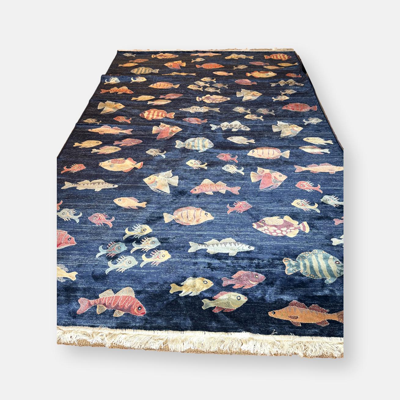 Tapis décoratif avec décor de poissons