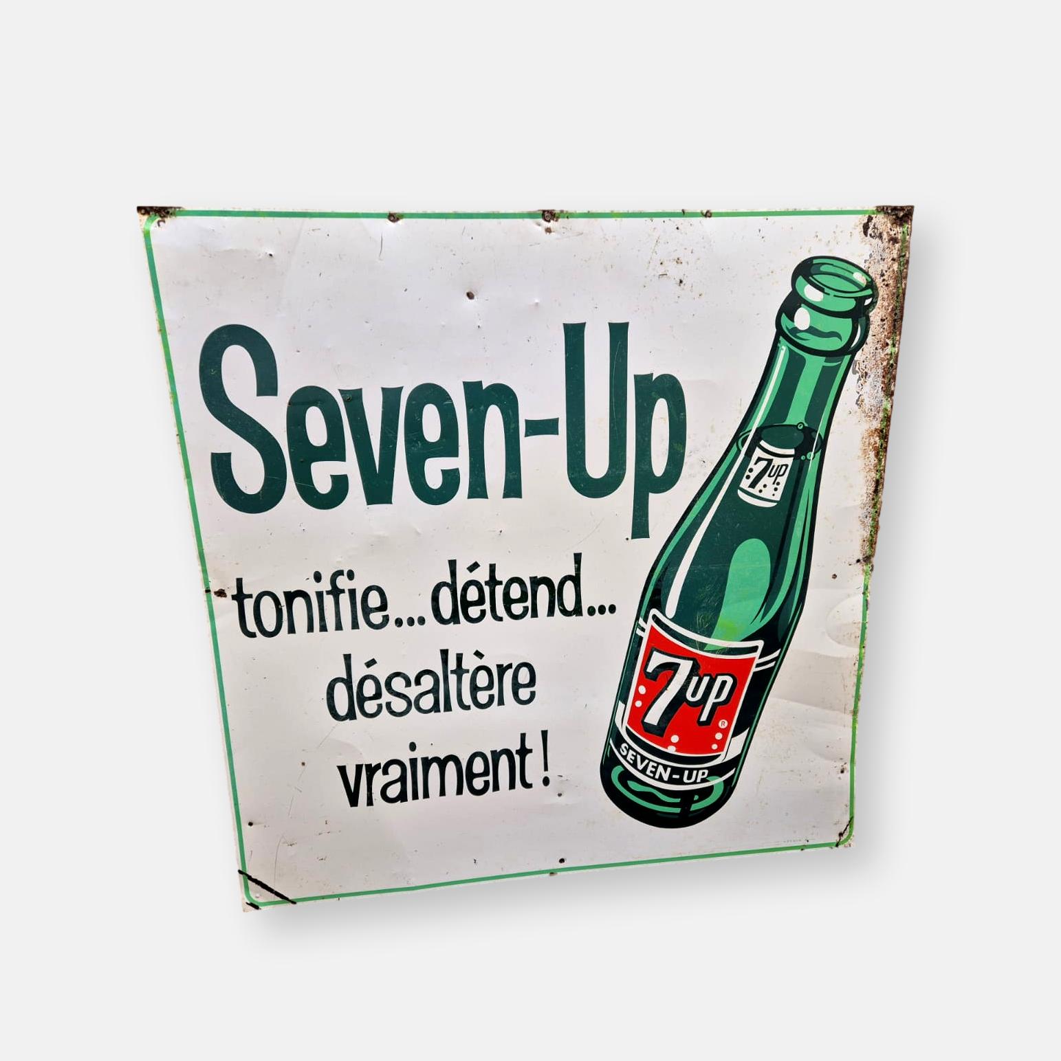 Ancienne plaque publicitaire Seven Up