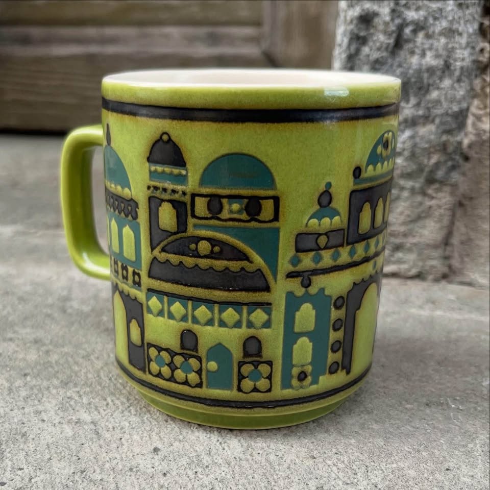 Paire de tasses jaunes et vertes – Bild 3