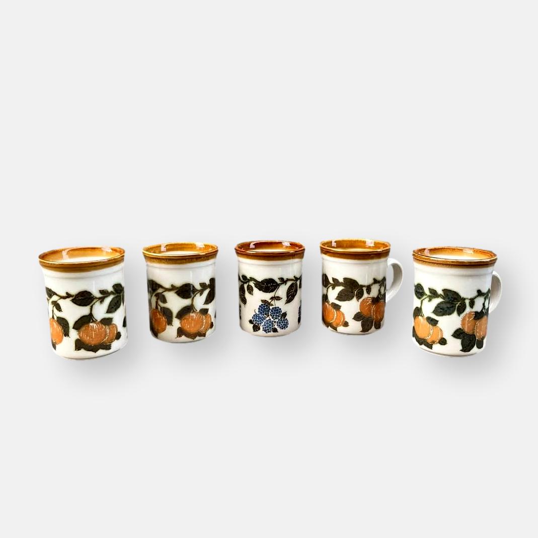 Ensemble de 5 tasses Biltons motifs fruits